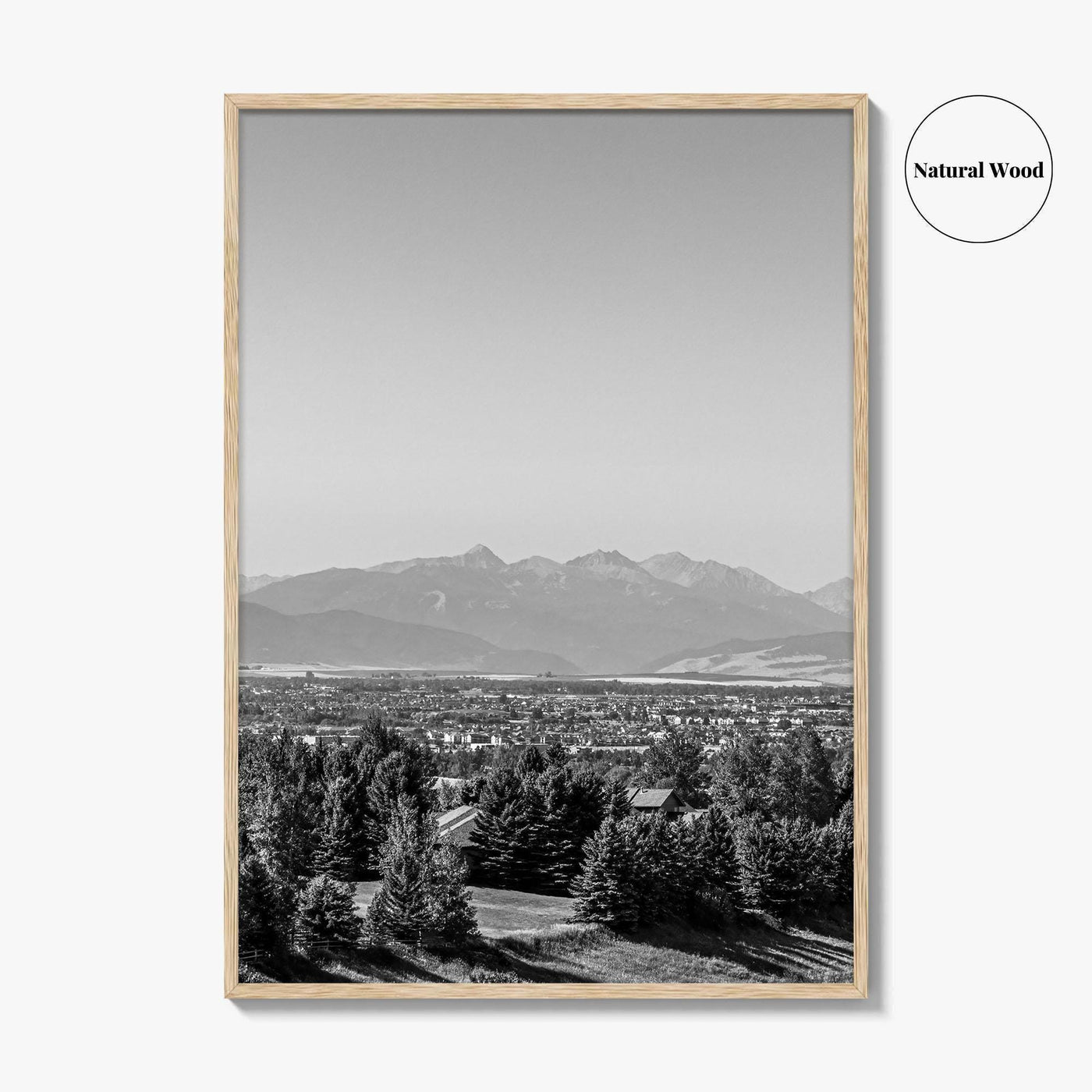 Bozeman Black and White Fine Art Photo Print, Montana Hills Landscape Poster, USA Poster