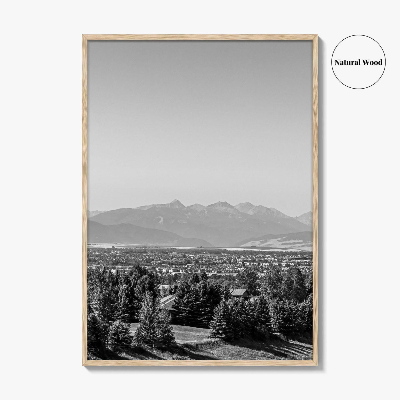 Bozeman Black and White Fine Art Photo Print, Montana Hills Landscape Poster, USA Poster