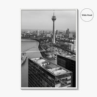 Dusseldorf Skyline Black and White Fine Art Photo Print, Medienhafen Germany Wall Art