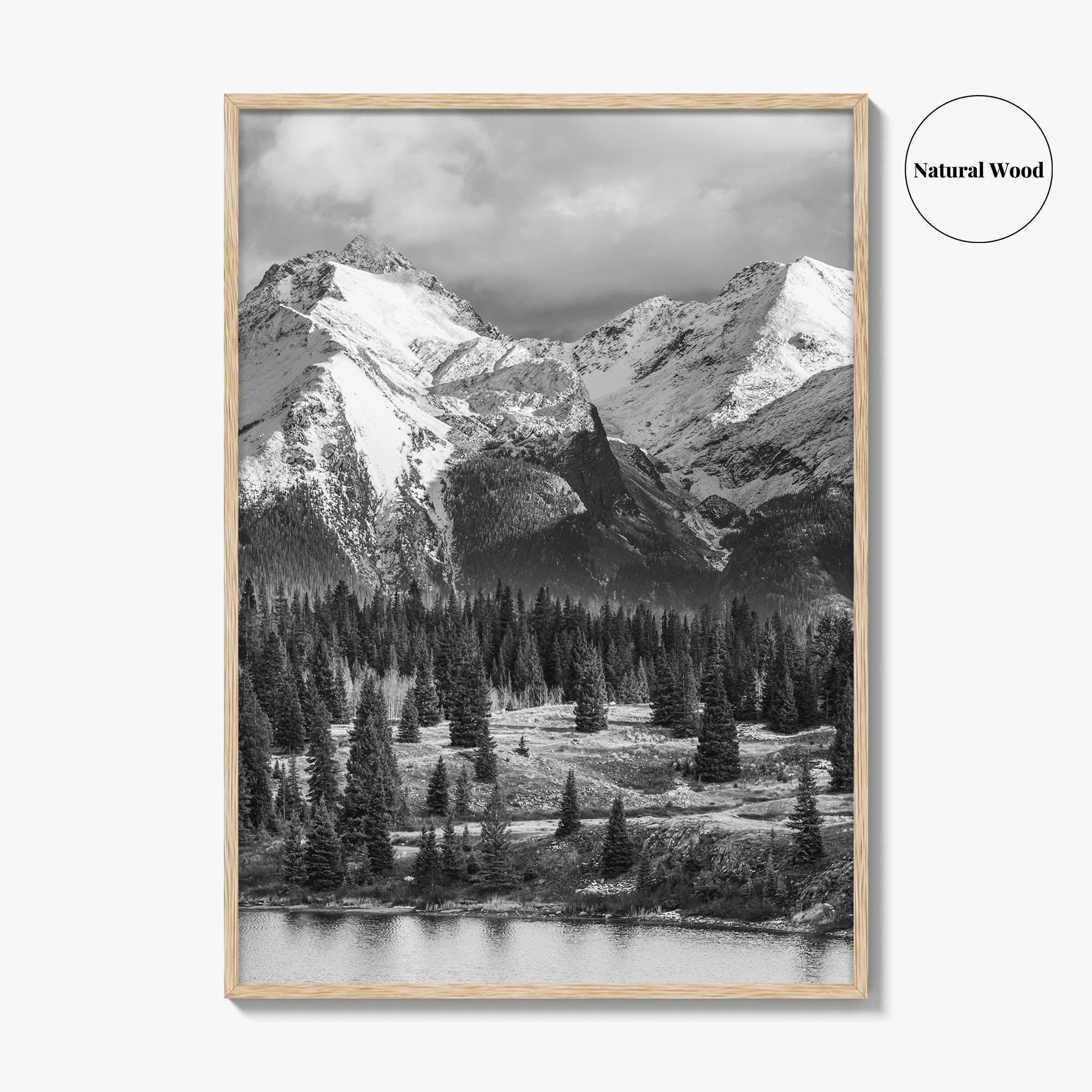Colorado Black and White Fine Art Photo Print, Rocky Mountains, USA Landscape Poster