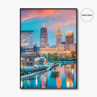 Cleveland Skyline Fine Art Photo Print, Ohio, USA, Cuyahoga River, Wall Poster