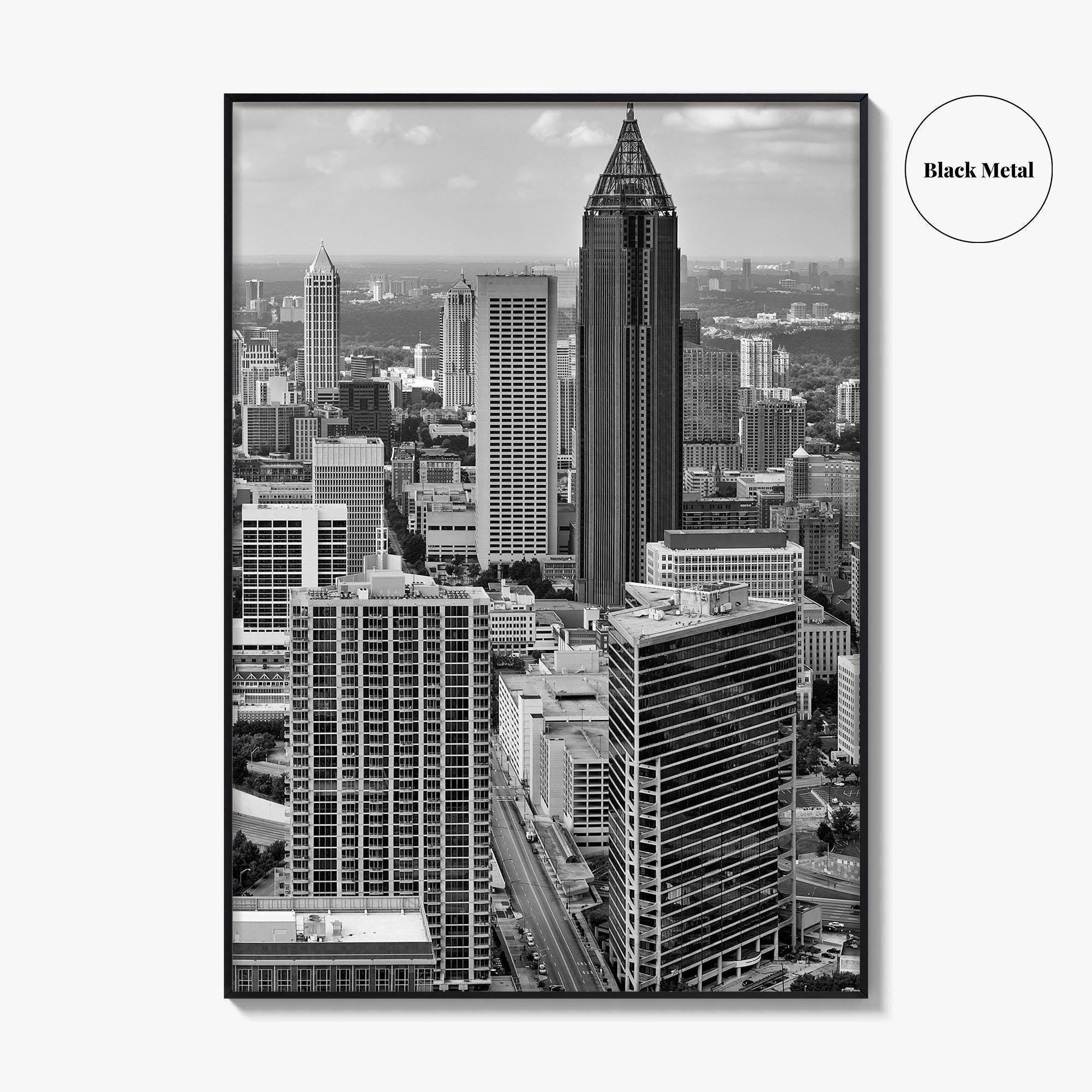 Atlanta Skyline Black and White Fine Art Photo Print, Downtown Georgia Poster