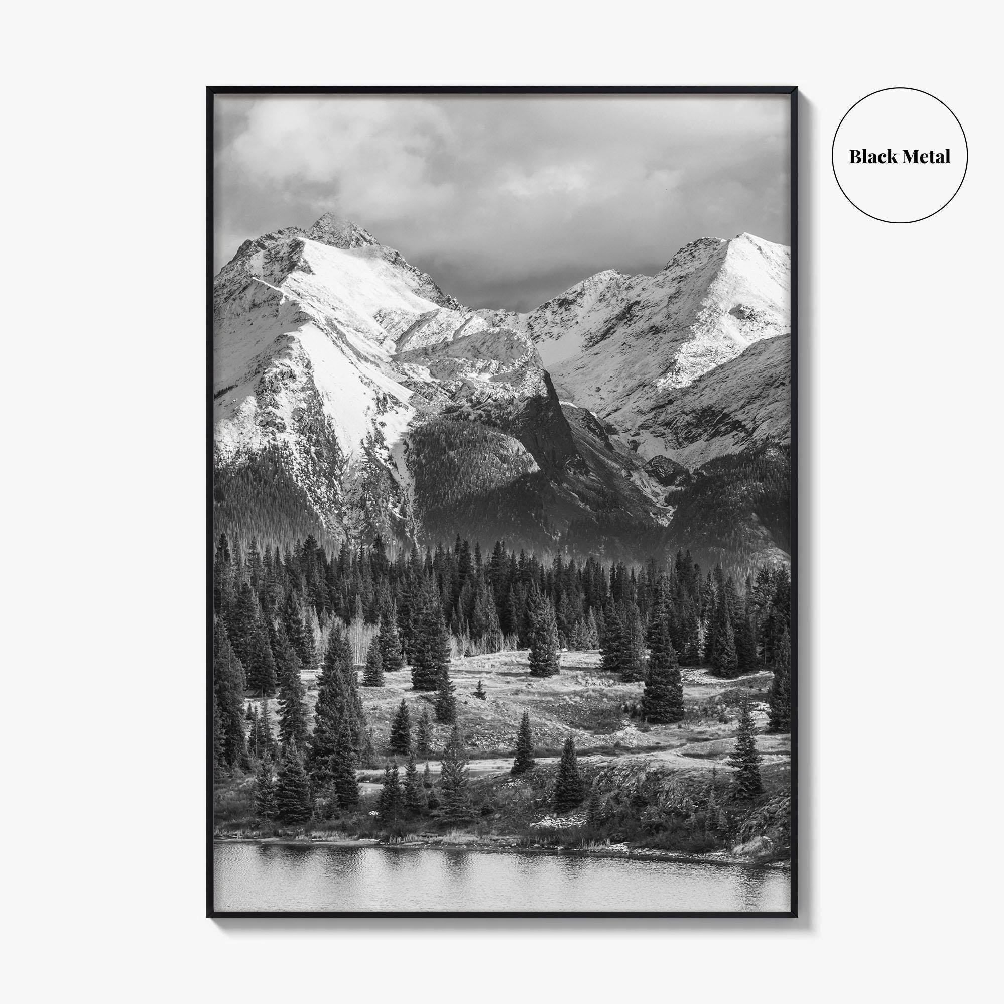 Colorado Black and White Fine Art Photo Print, Rocky Mountains, USA Landscape Poster