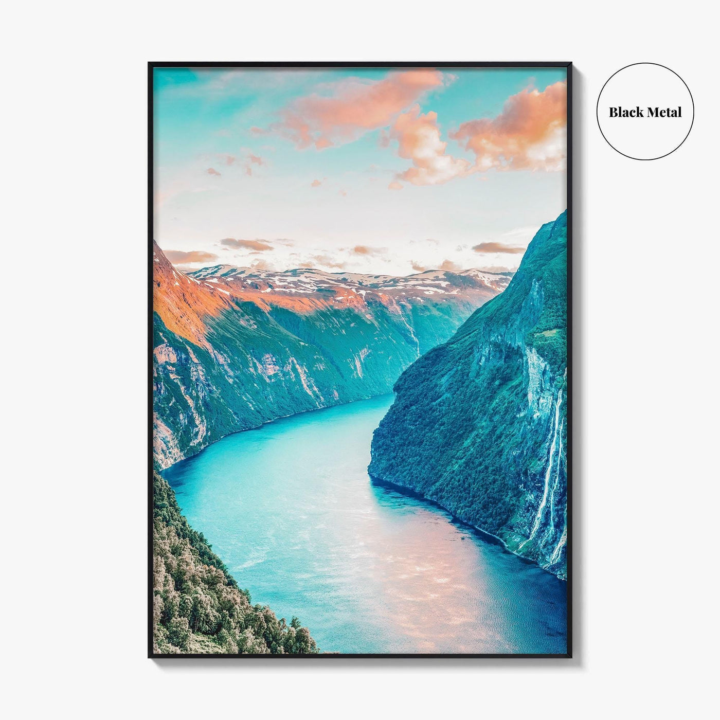 Geiranger Fine Art Photo Print, Sunnylvsfjorden, Seven Sisters Waterfalls, Western Norway Wall Decor Poster