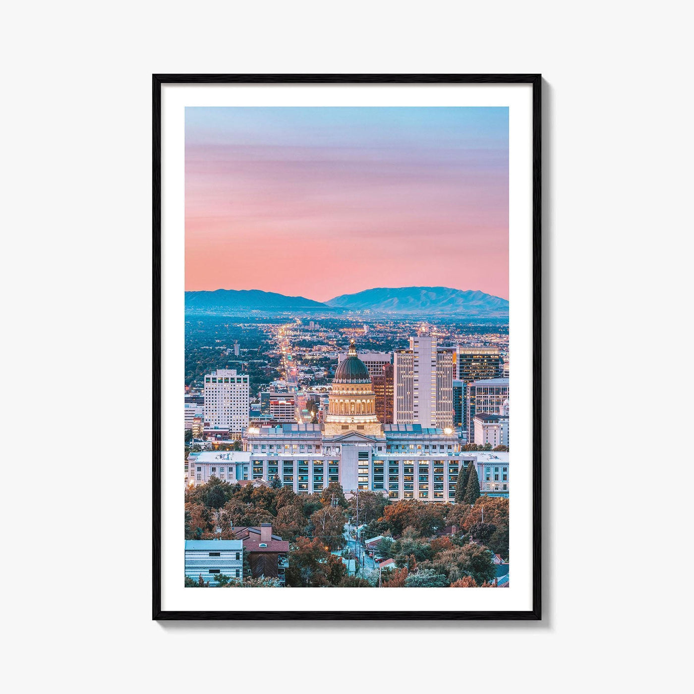 Salt Lake City Skyline Fine Art Photo Print, Wall Decor Poster, Utah USA, SLC