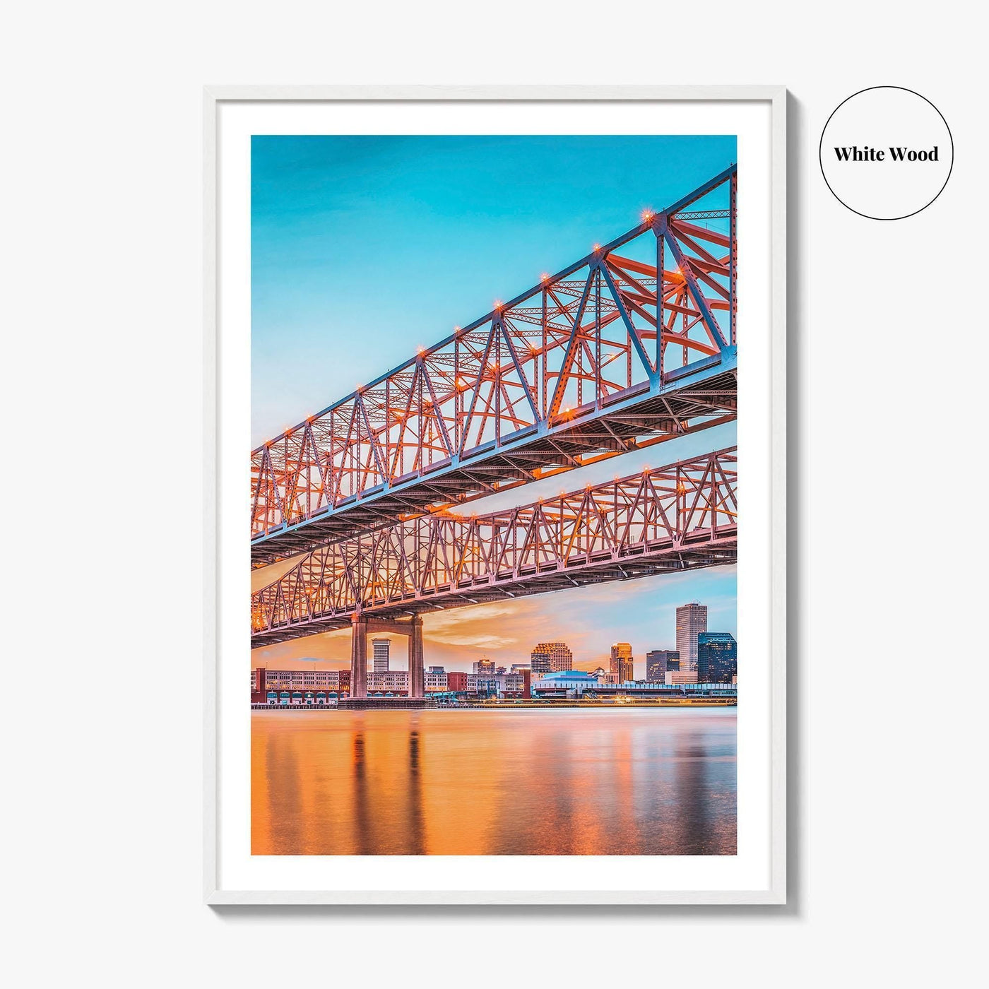 New Orleans Fine Art Photo Print, Louisiana, Mississippi River, Crescent City Connection Bridge, Poster