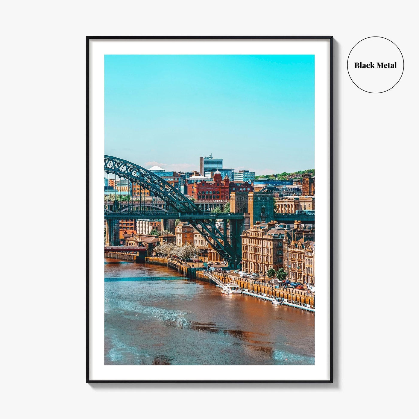 Newcastle Upon Tyne Blue Fine Art Photo Print, UK, Tyne Bridge, High Level