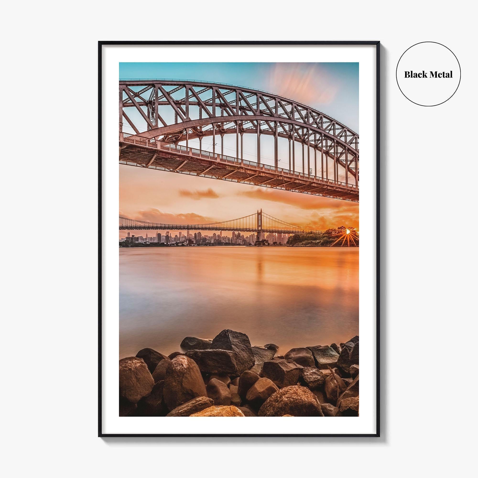Queens New York Fine Art Photo Print, Astoria, Hell Gate Triboro Bridges, NYC