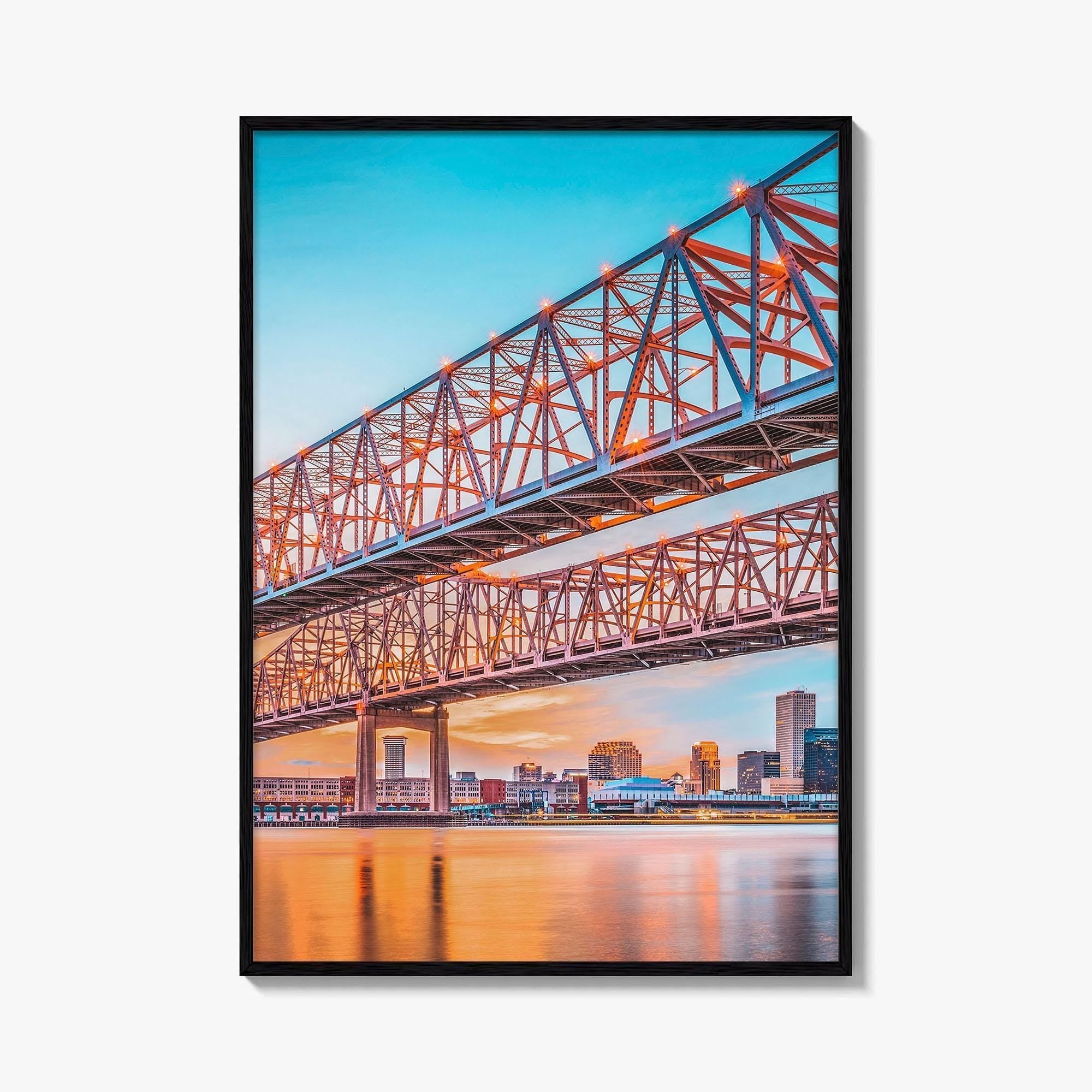 New Orleans Fine Art Photo Print, Louisiana, Mississippi River, Crescent City Connection Bridge, Poster