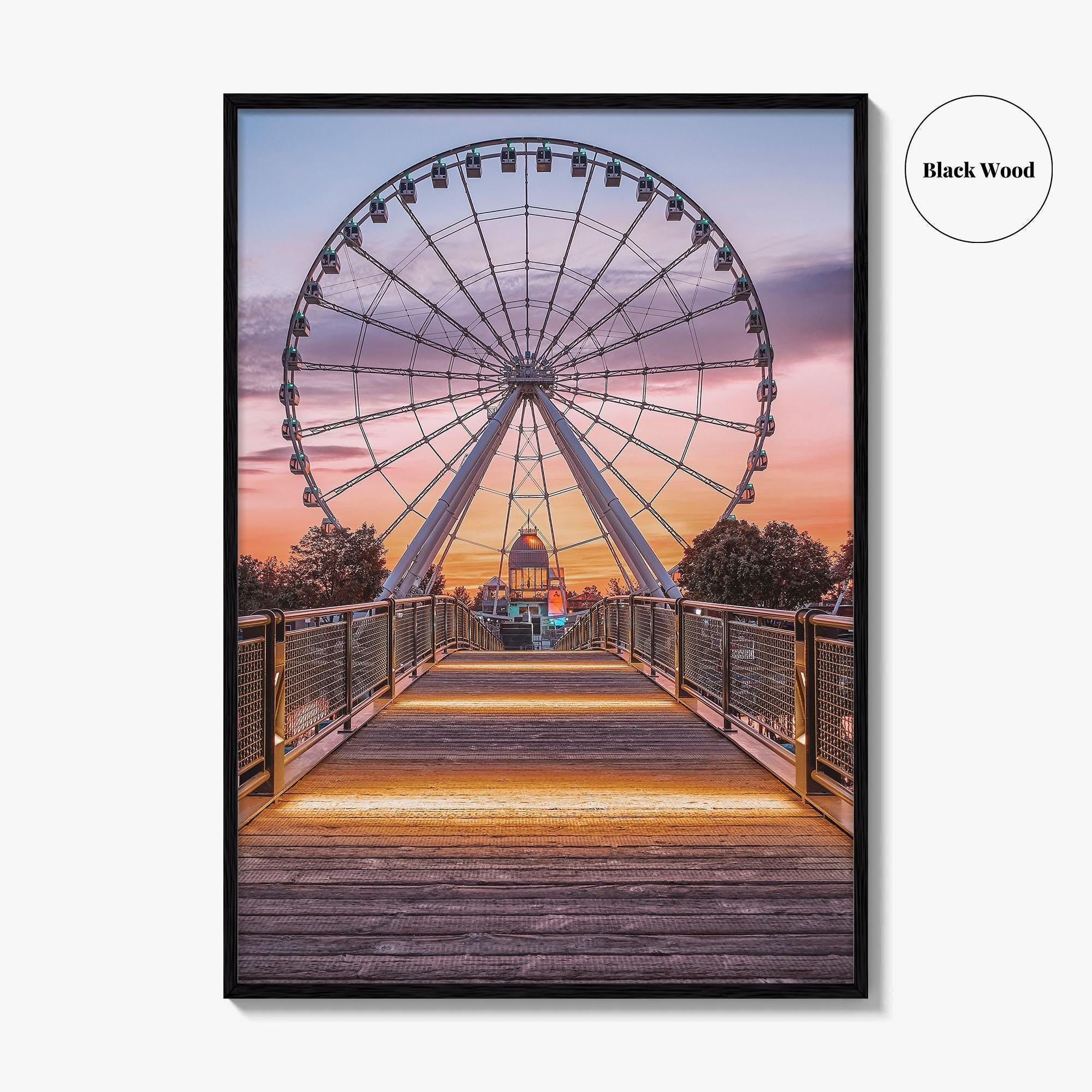 Montreal Fine Art Photo Print, Old Port Ferris Wheel, Quebec Canada Wall Poster