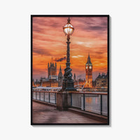 London Fine Art Photo Print, South Bank Riverside, Thames, Big Ben, Westminster Palace, UK