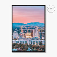 Salt Lake City Skyline Fine Art Photo Print, Wall Decor Poster, Utah USA, SLC