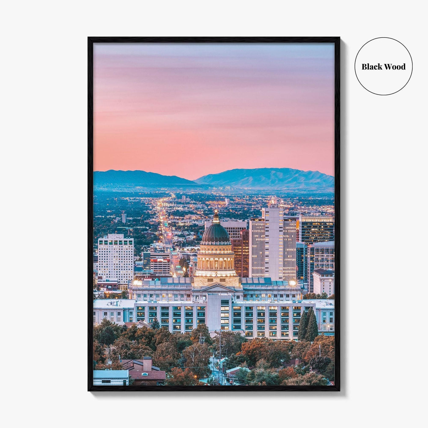 Salt Lake City Skyline Fine Art Photo Print, Wall Decor Poster, Utah USA, SLC