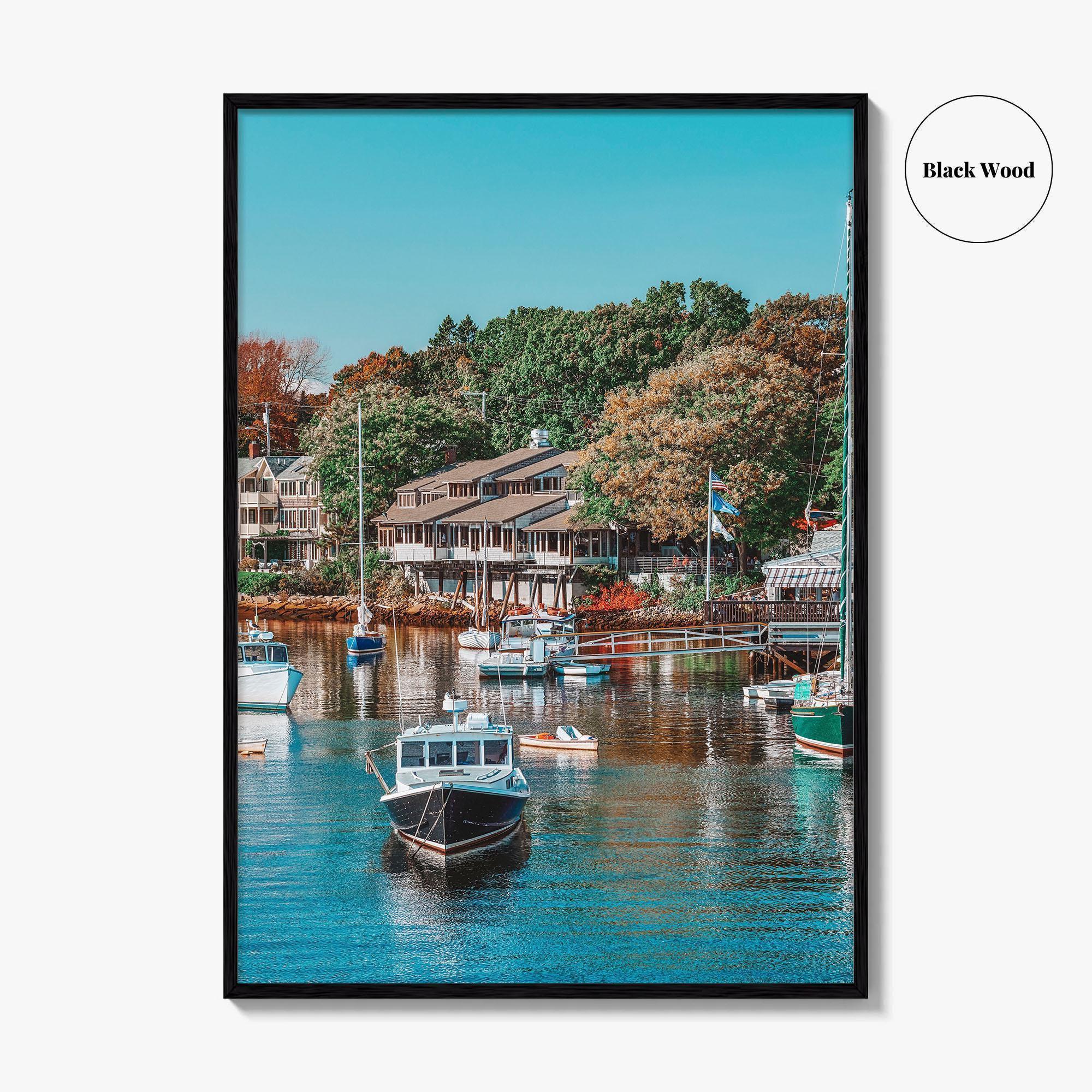 Ogunquit Fine Art Photo Print, Perkins Cove Maine Harbor Wall Decor Poster, USA