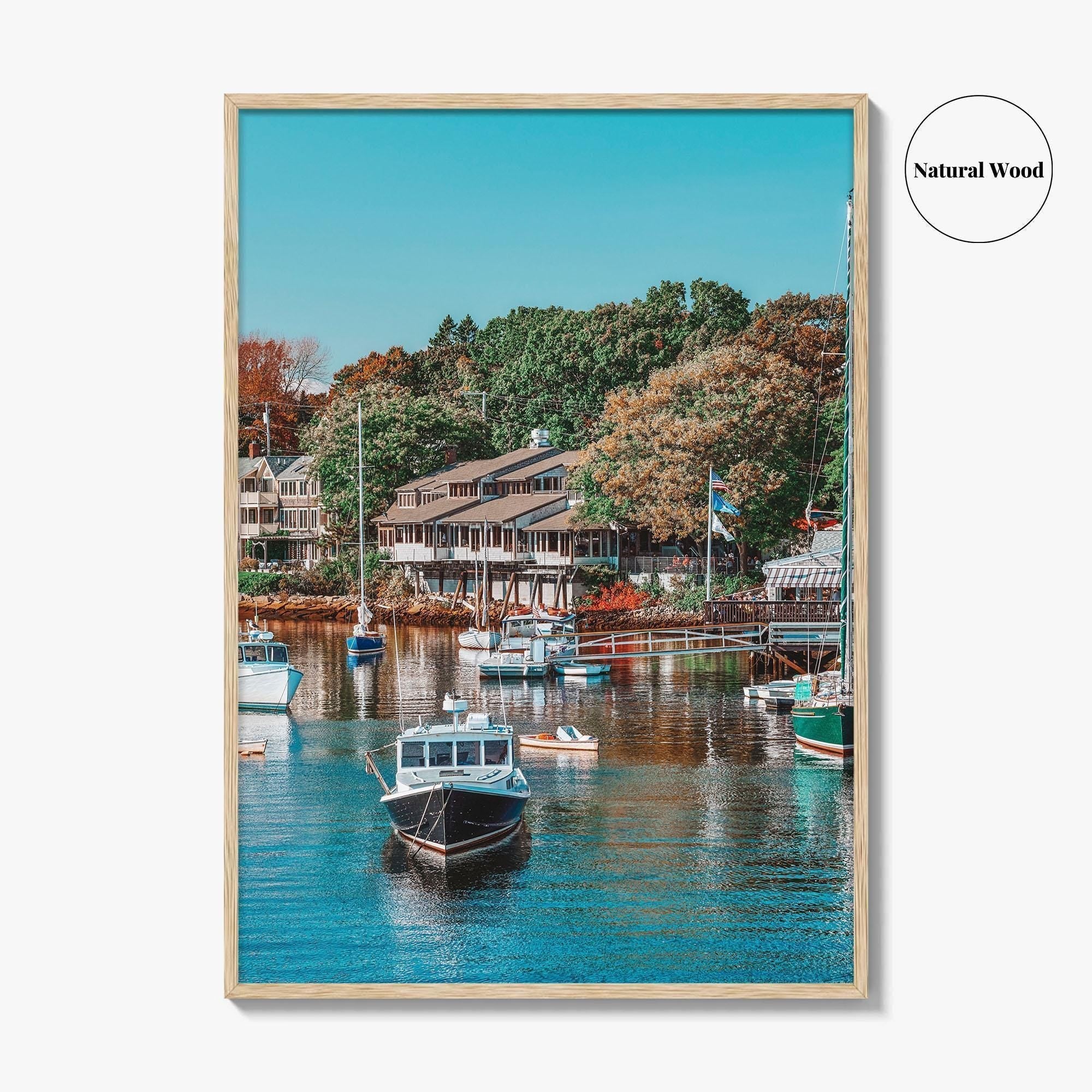 Ogunquit Fine Art Photo Print, Perkins Cove Maine Harbor Wall Decor Poster, USA