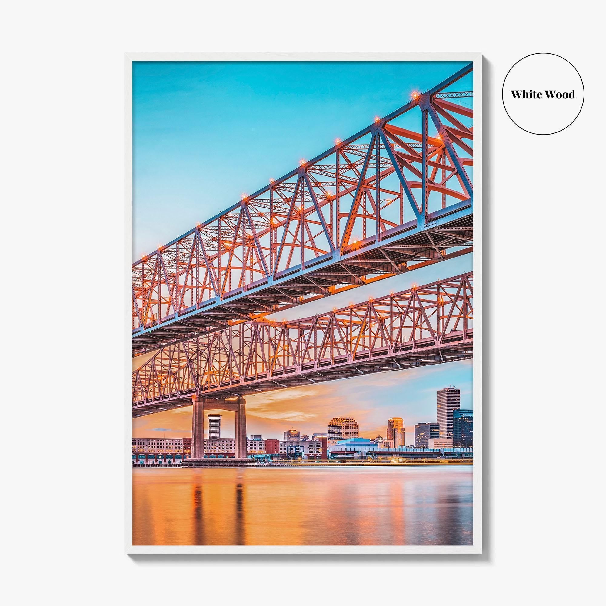New Orleans Fine Art Photo Print, Louisiana, Mississippi River, Crescent City Connection Bridge, Poster