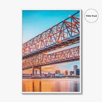 New Orleans Fine Art Photo Print, Louisiana, Mississippi River, Crescent City Connection Bridge, Poster
