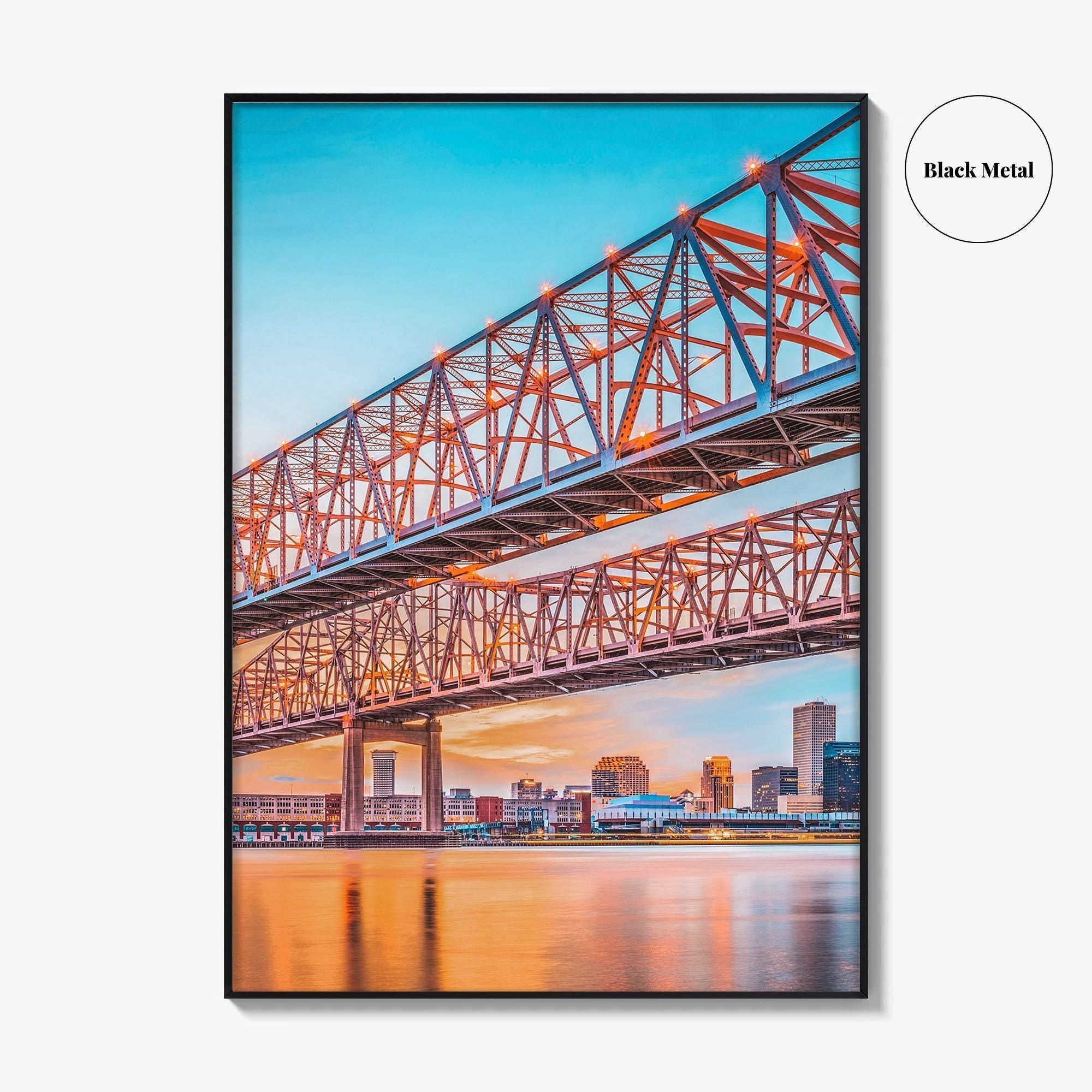 New Orleans Fine Art Photo Print, Louisiana, Mississippi River, Crescent City Connection Bridge, Poster