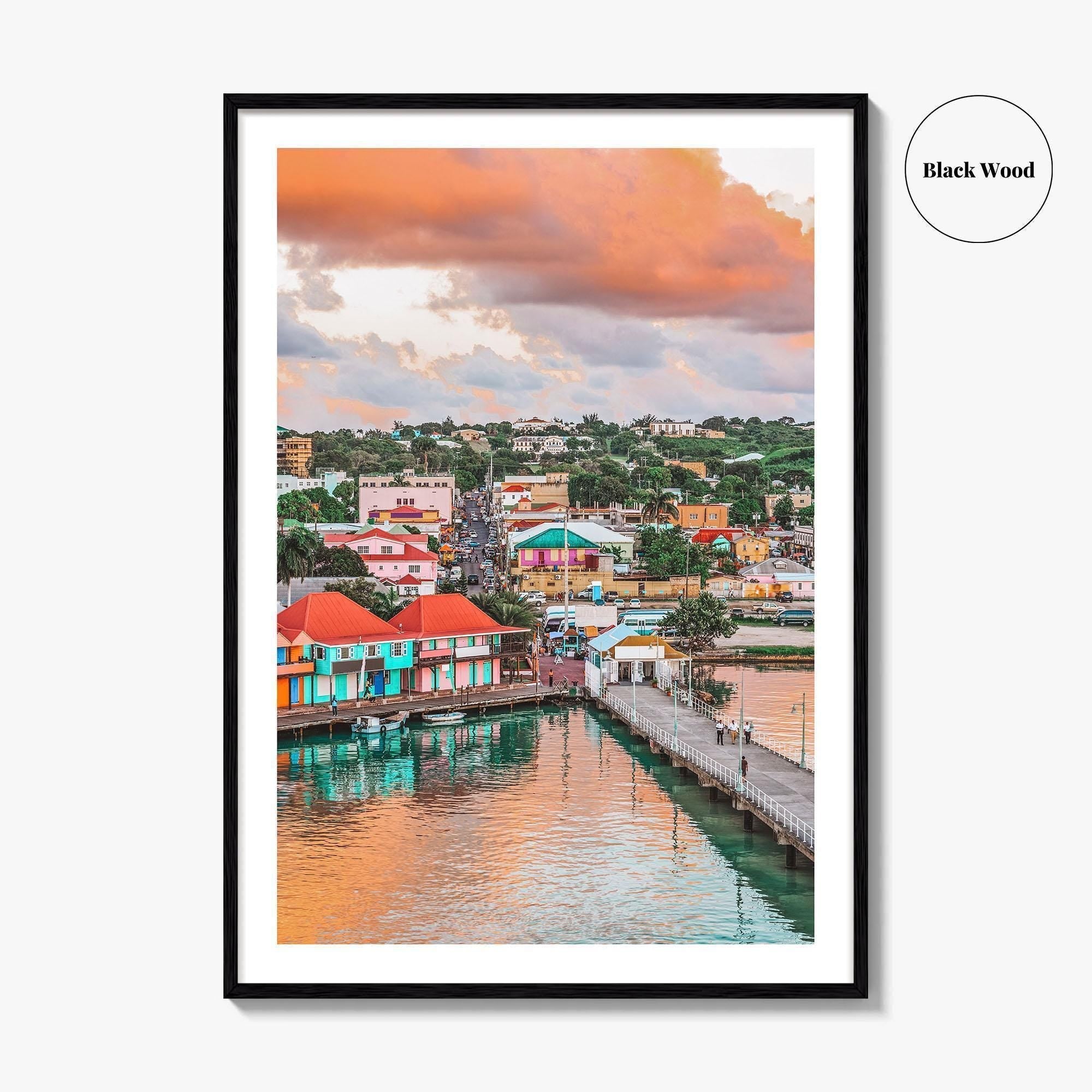 St John's Skyline Fine Art Photo Print, Port, Antigua and Barbuda Poster