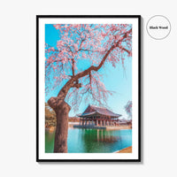 Seoul Fine Art Photo Print, Gyeongbokgung Palace, Cherry Blossom, South Korea Wall Decor Poster
