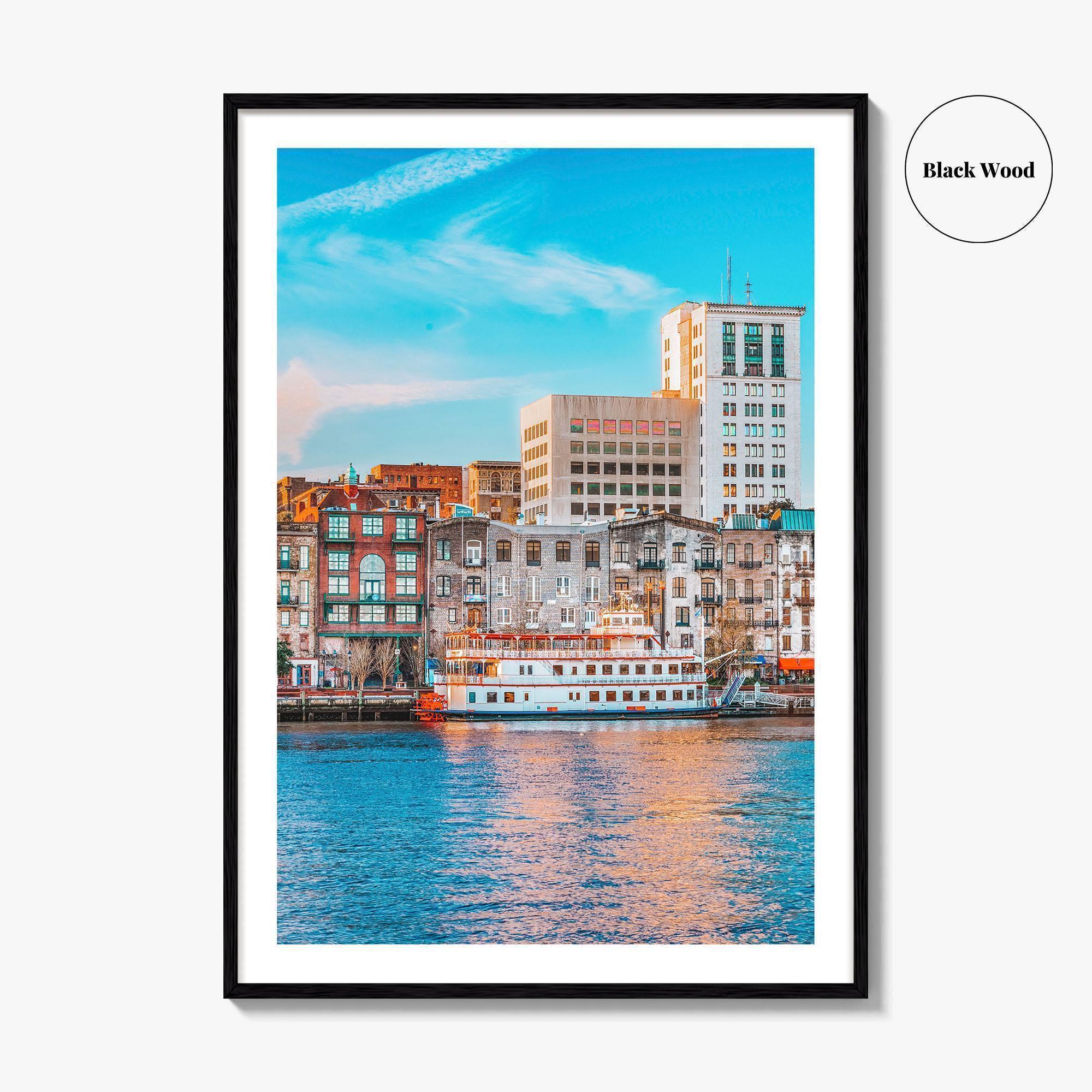 Savannah Skyline Fine Art Photo Print, GA USA Riverfront, Wall Art Poster