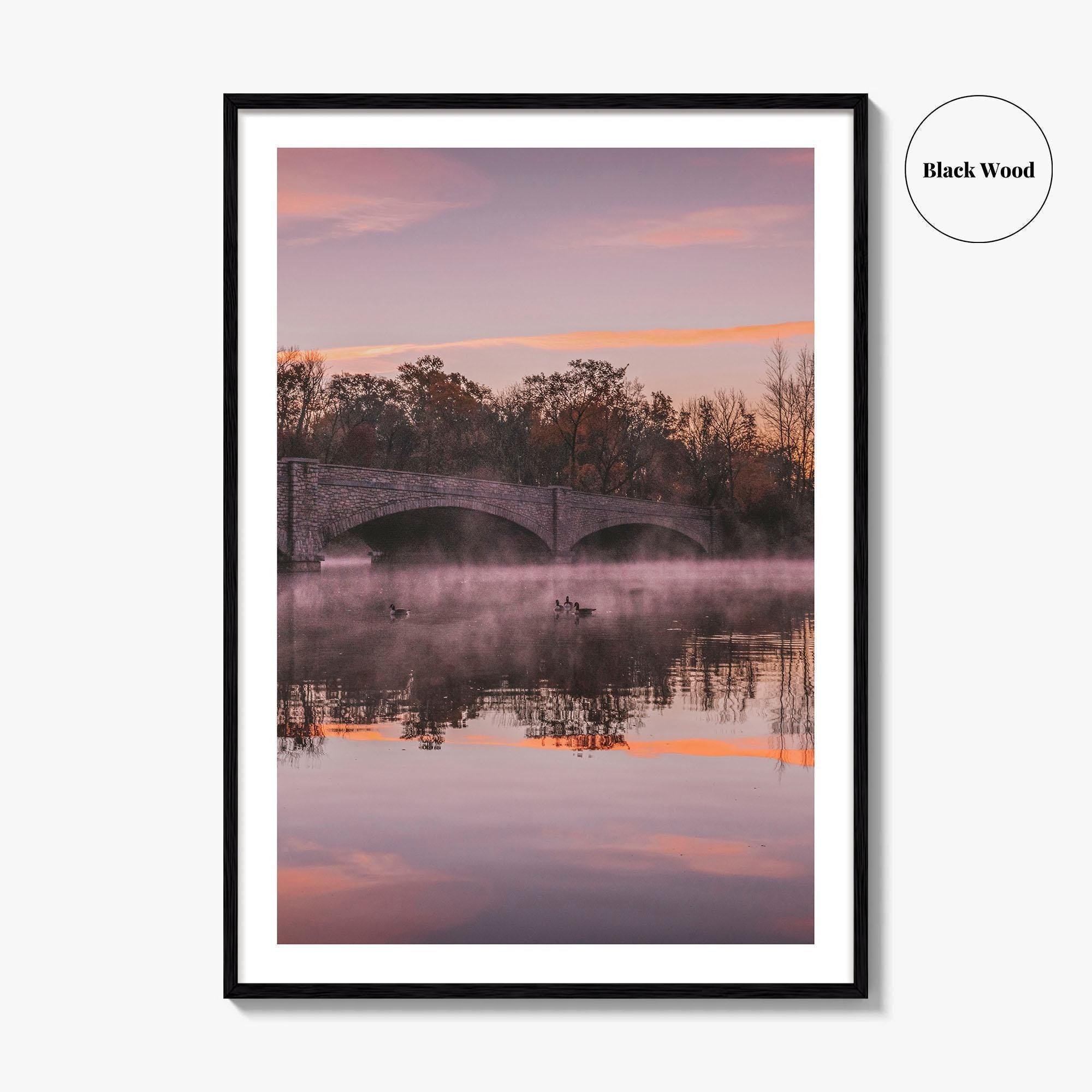 Princeton Fine Art Photo Print, Carnegie Lake Bridge, New Jersey Wall Decor Poster USA