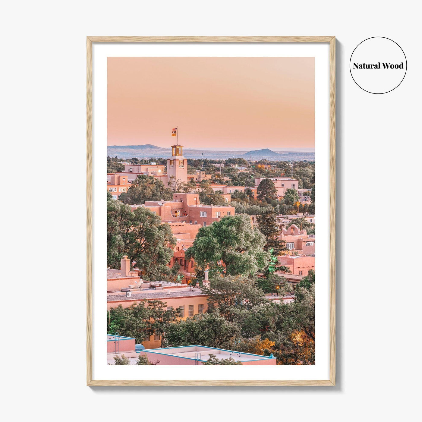 Santa Fe Skyline Fine Art Photo Print, New Mexico USA Downtown, Wall Decor Poster