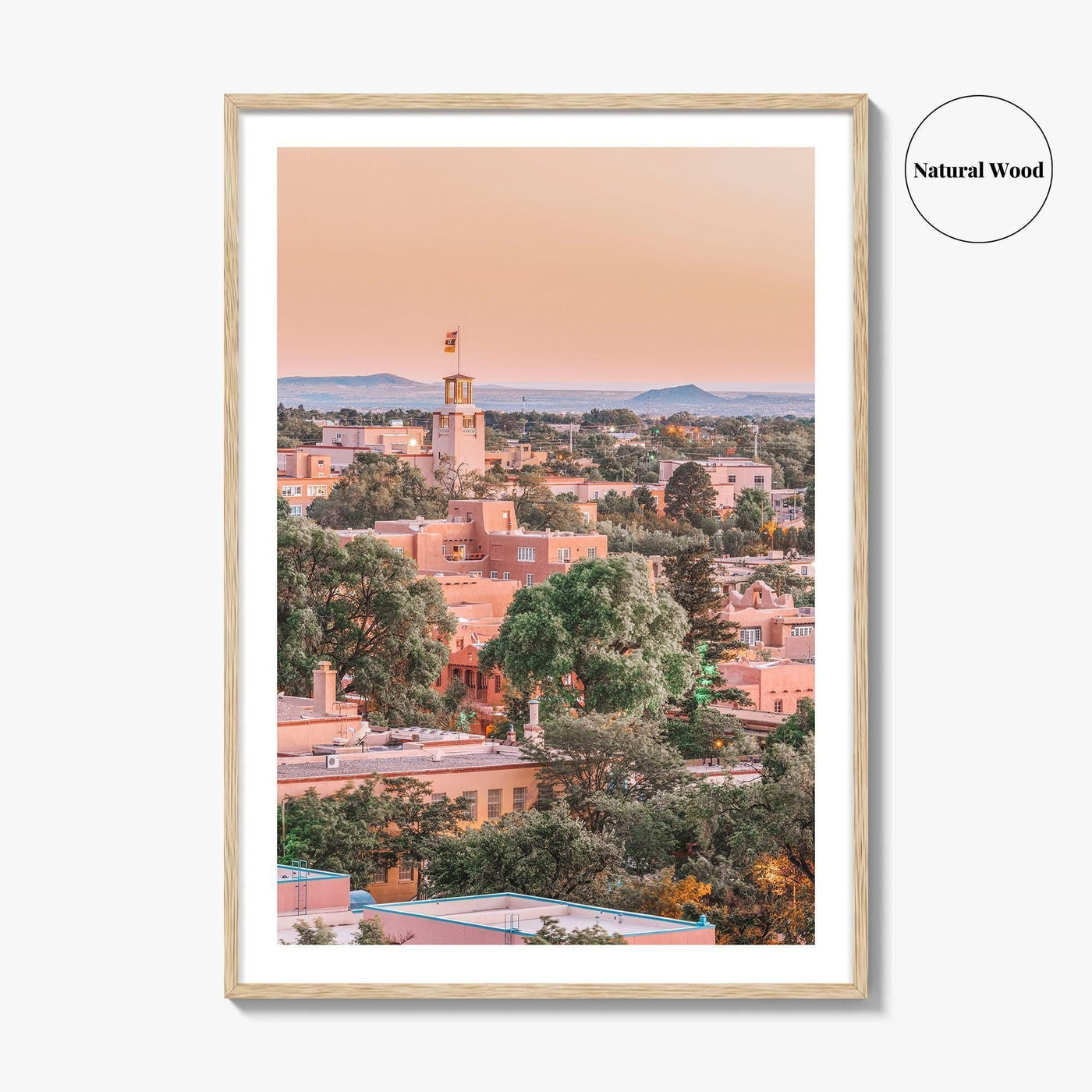 Santa Fe Skyline Fine Art Photo Print, New Mexico USA Downtown, Wall Decor Poster