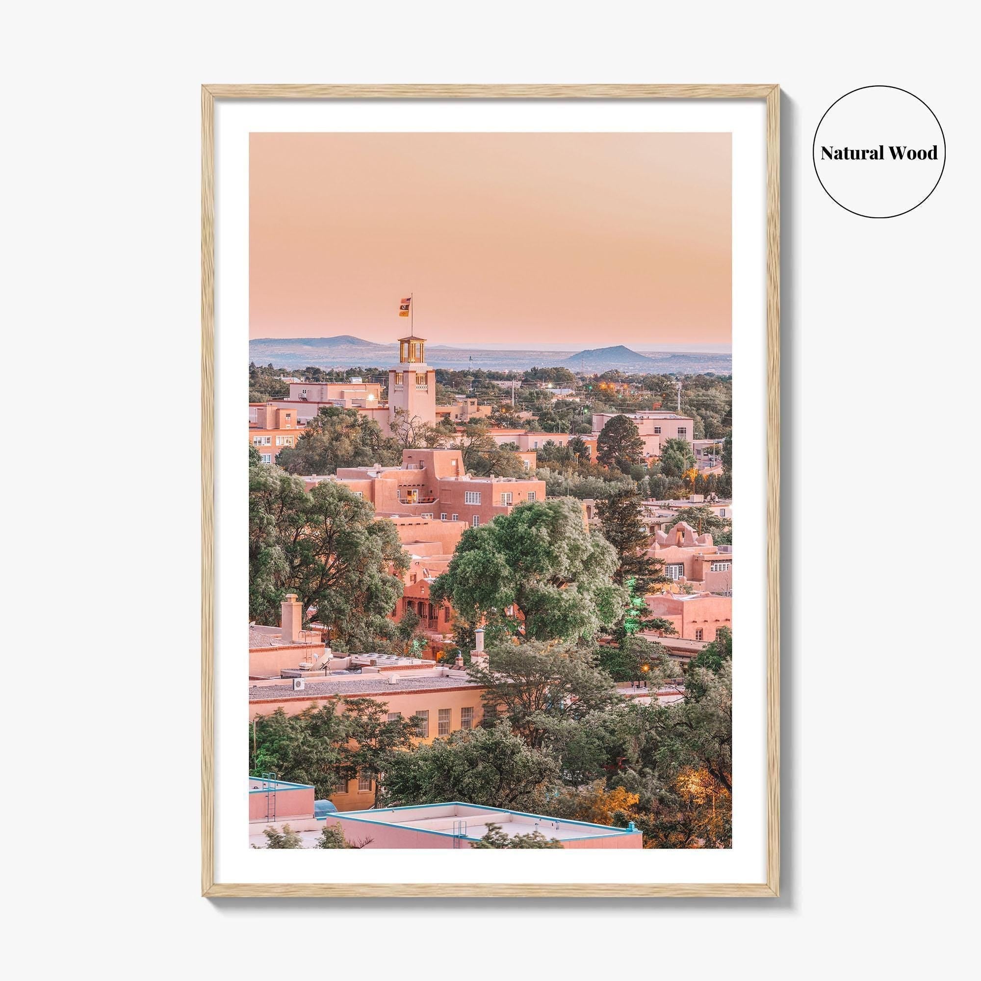Santa Fe Skyline Fine Art Photo Print, New Mexico USA Downtown, Wall Decor Poster