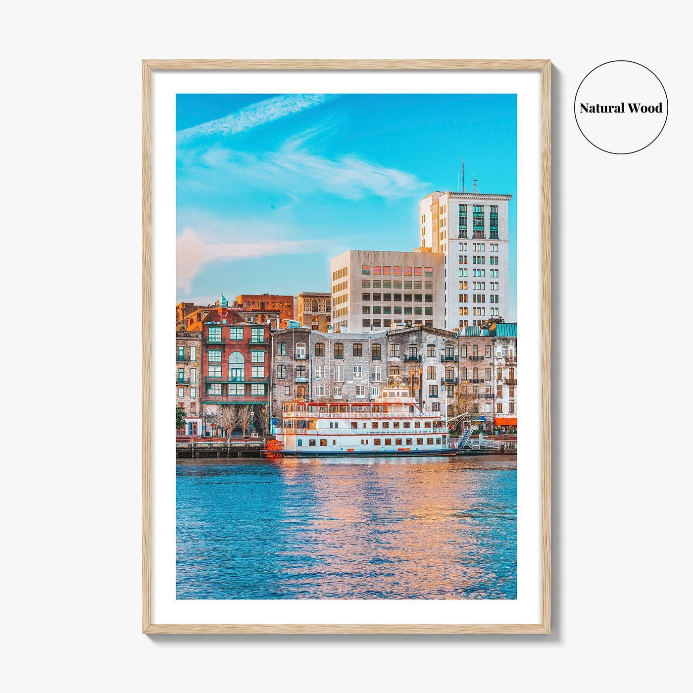 Savannah Skyline Fine Art Photo Print, GA USA Riverfront, Wall Art Poster