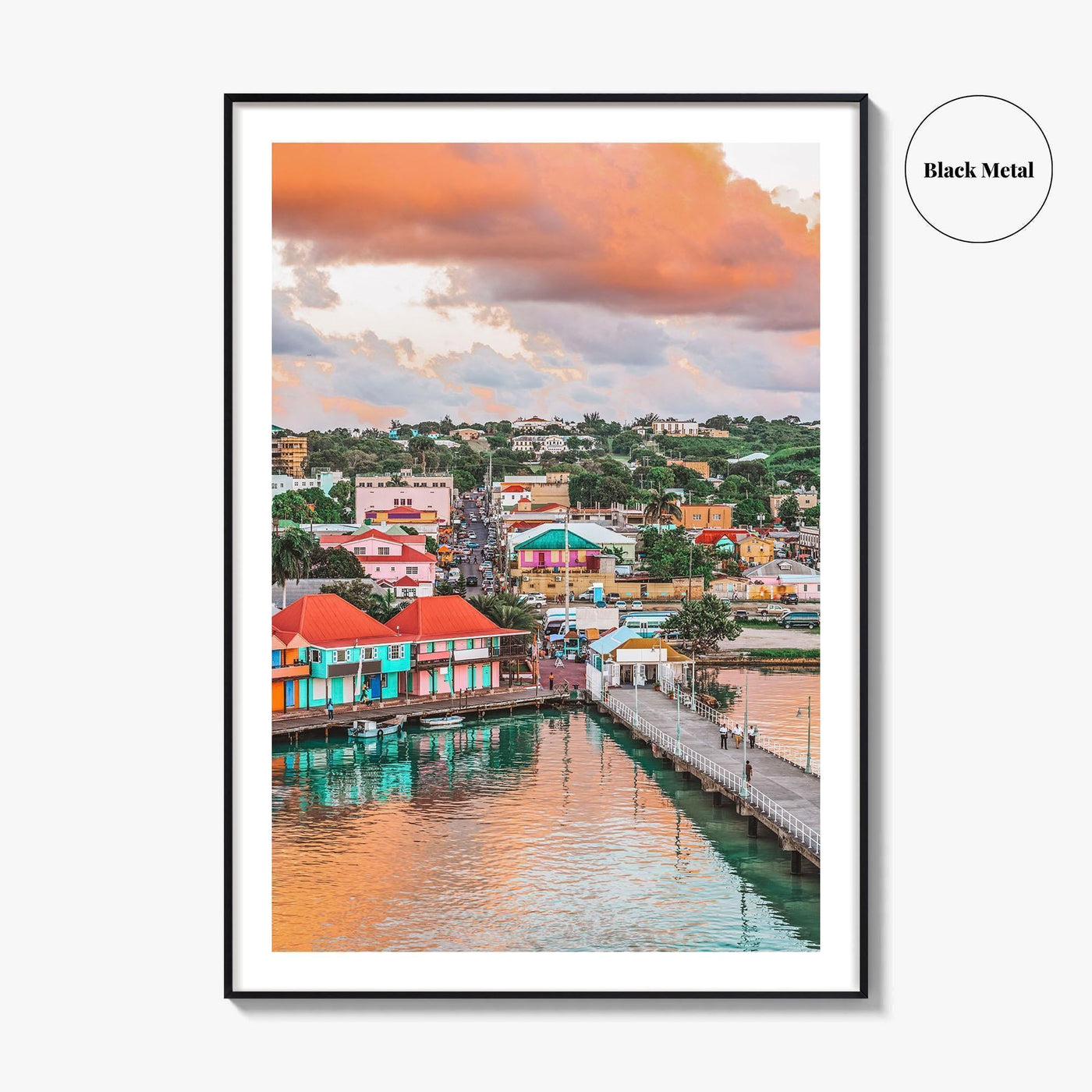 St John's Skyline Fine Art Photo Print, Port, Antigua and Barbuda Poster