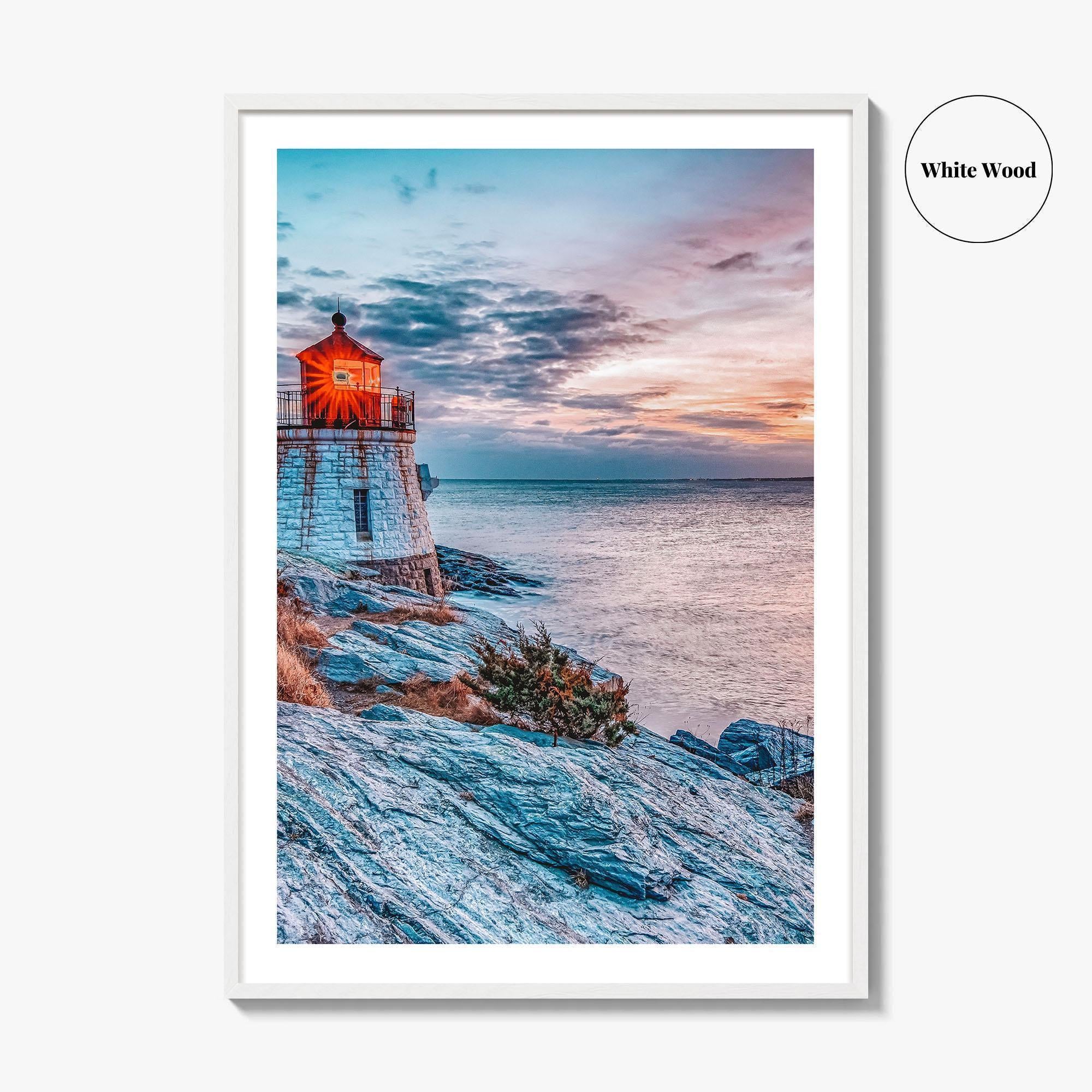 Newport Rhode Island Fine Art Photo Print, Castle Hill Lighthouse Wall Poster, USA