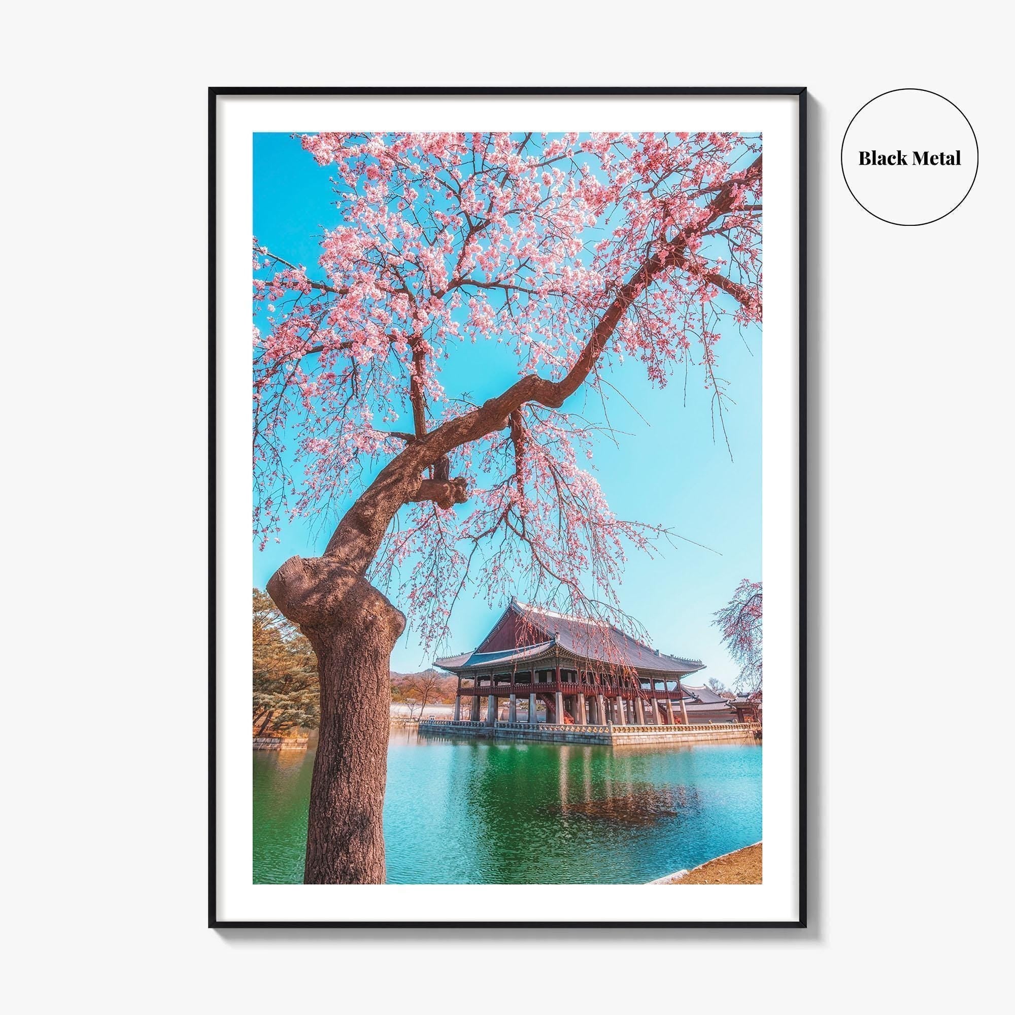 Seoul Fine Art Photo Print, Gyeongbokgung Palace, Cherry Blossom, South Korea Wall Decor Poster