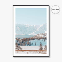 Mongolia Fine Art Photo Print, Altai Mountains, Snowy Steppe, Wall Art Poster