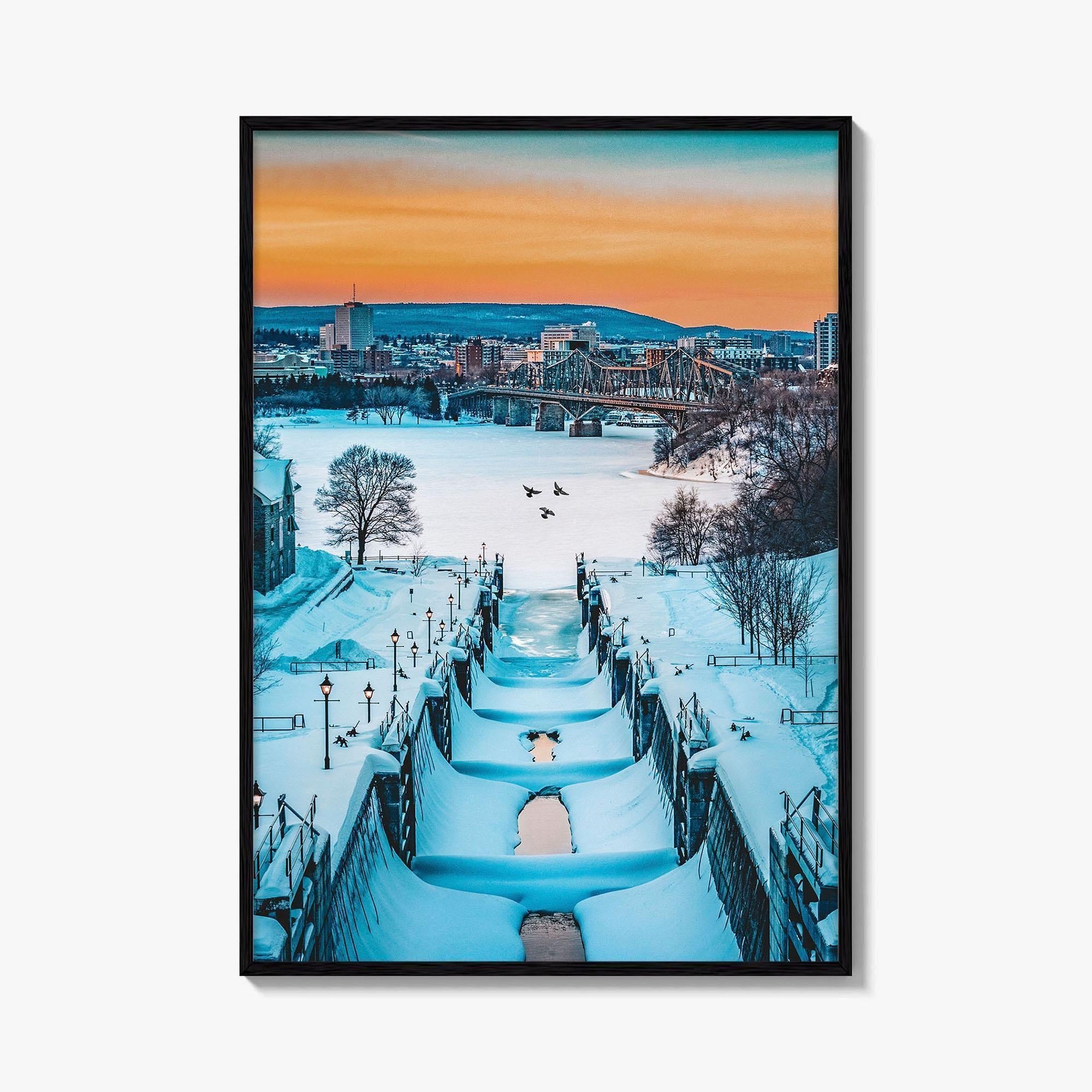 Ottawa Fine Art Photo Print, Rideau Canal Locks, Ontario Canada, Wall Decor Poster