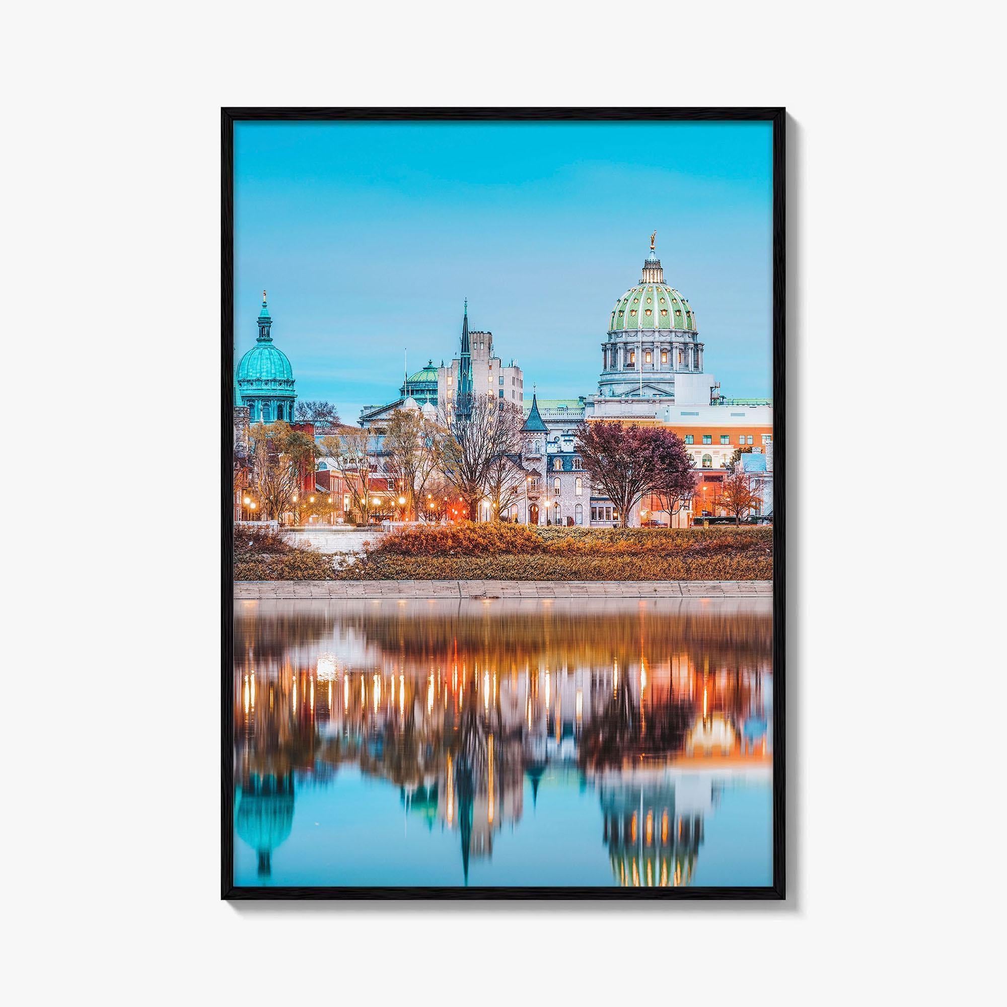 Harrisburg Pennsylvania Skyline Fine Art Photo Print, Susquehanna River, USA Poster, Wall Decor