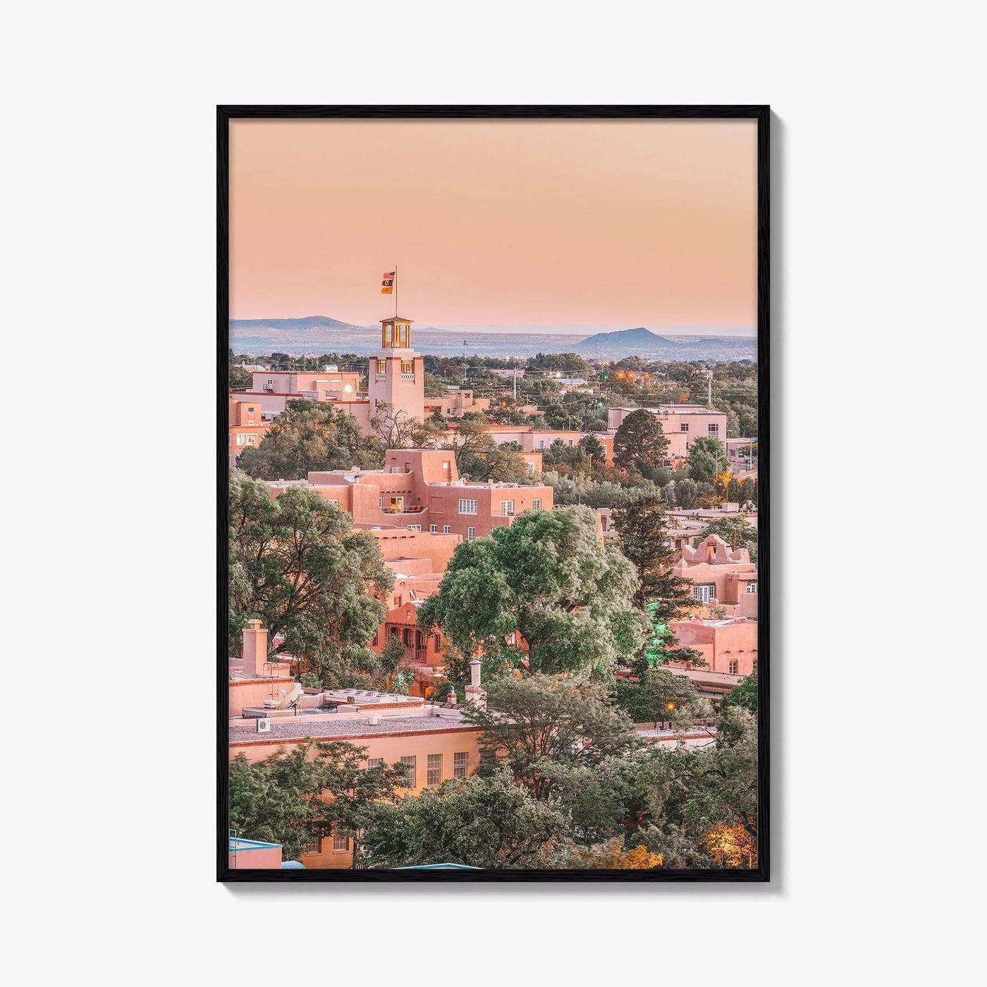 Santa Fe Skyline Fine Art Photo Print, New Mexico USA Downtown, Wall Decor Poster