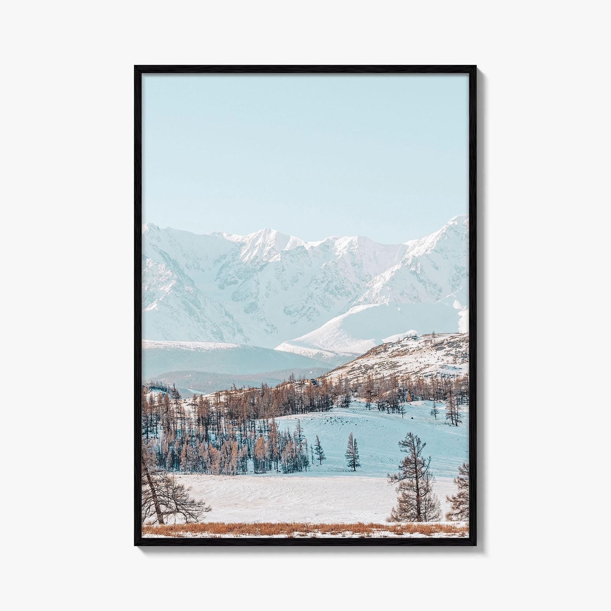 Mongolia Fine Art Photo Print, Altai Mountains, Snowy Steppe, Wall Art Poster
