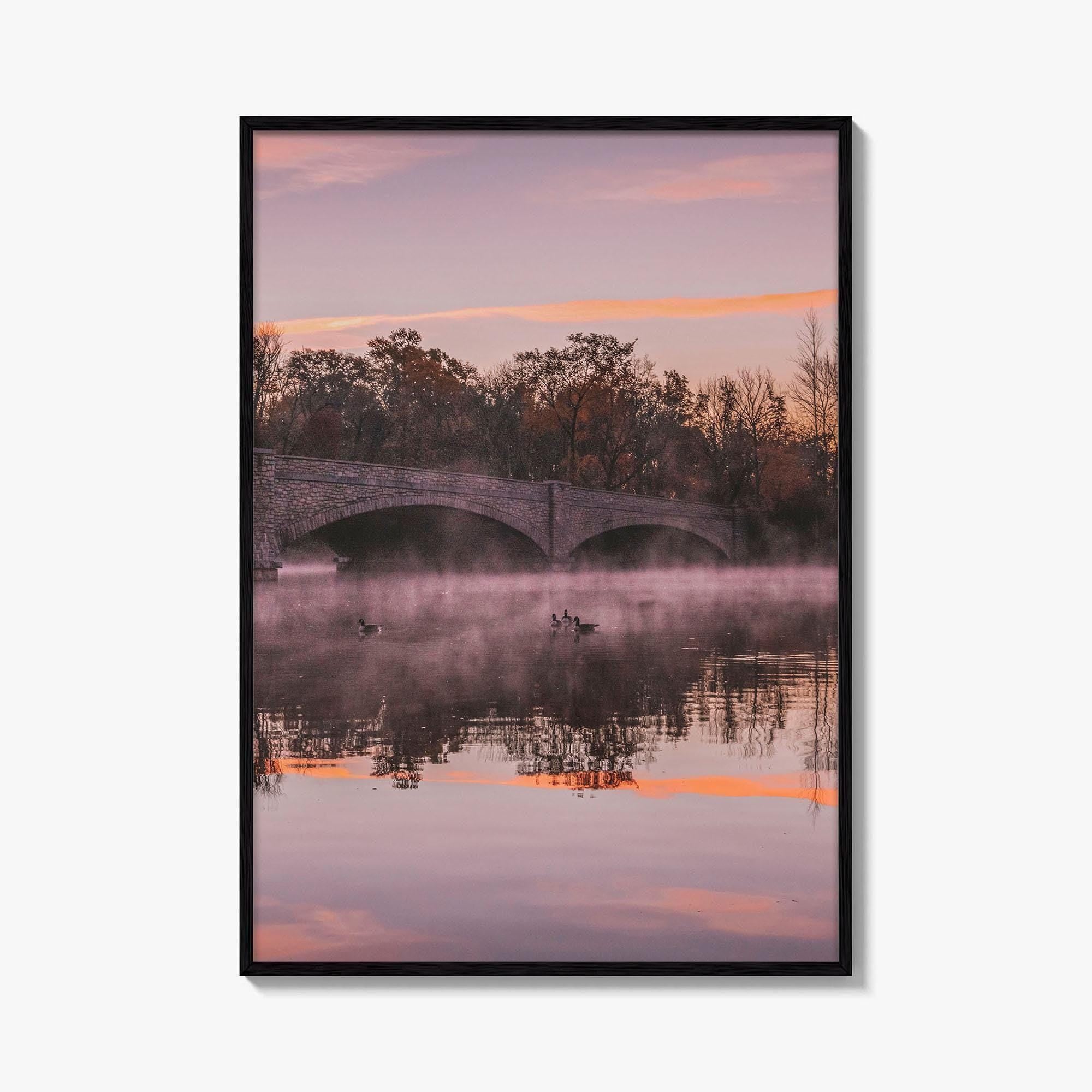 Princeton Fine Art Photo Print, Carnegie Lake Bridge, New Jersey Wall Decor Poster USA