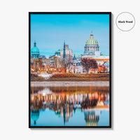 Harrisburg Pennsylvania Skyline Fine Art Photo Print, Susquehanna River, USA Poster, Wall Decor