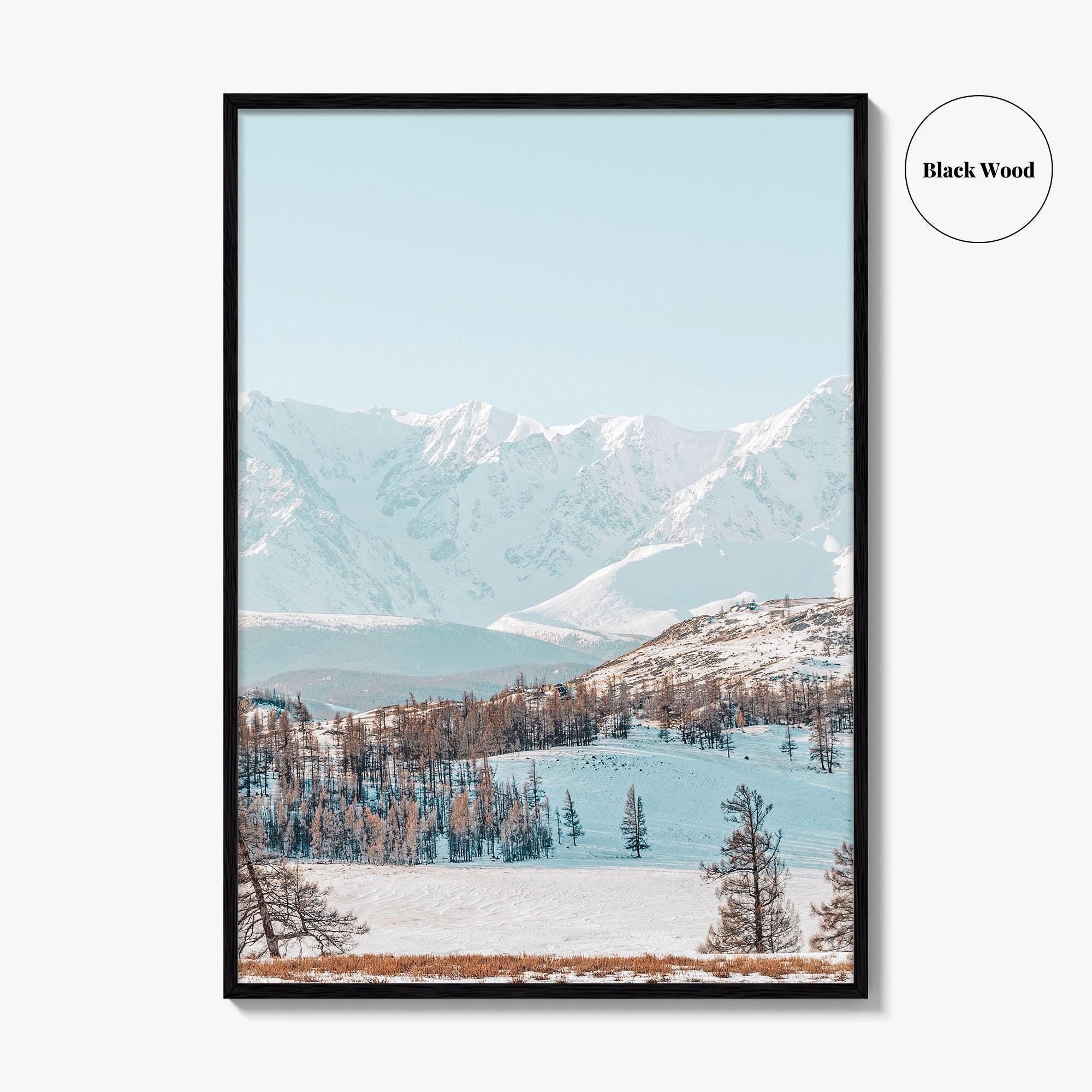 Mongolia Fine Art Photo Print, Altai Mountains, Snowy Steppe, Wall Art Poster