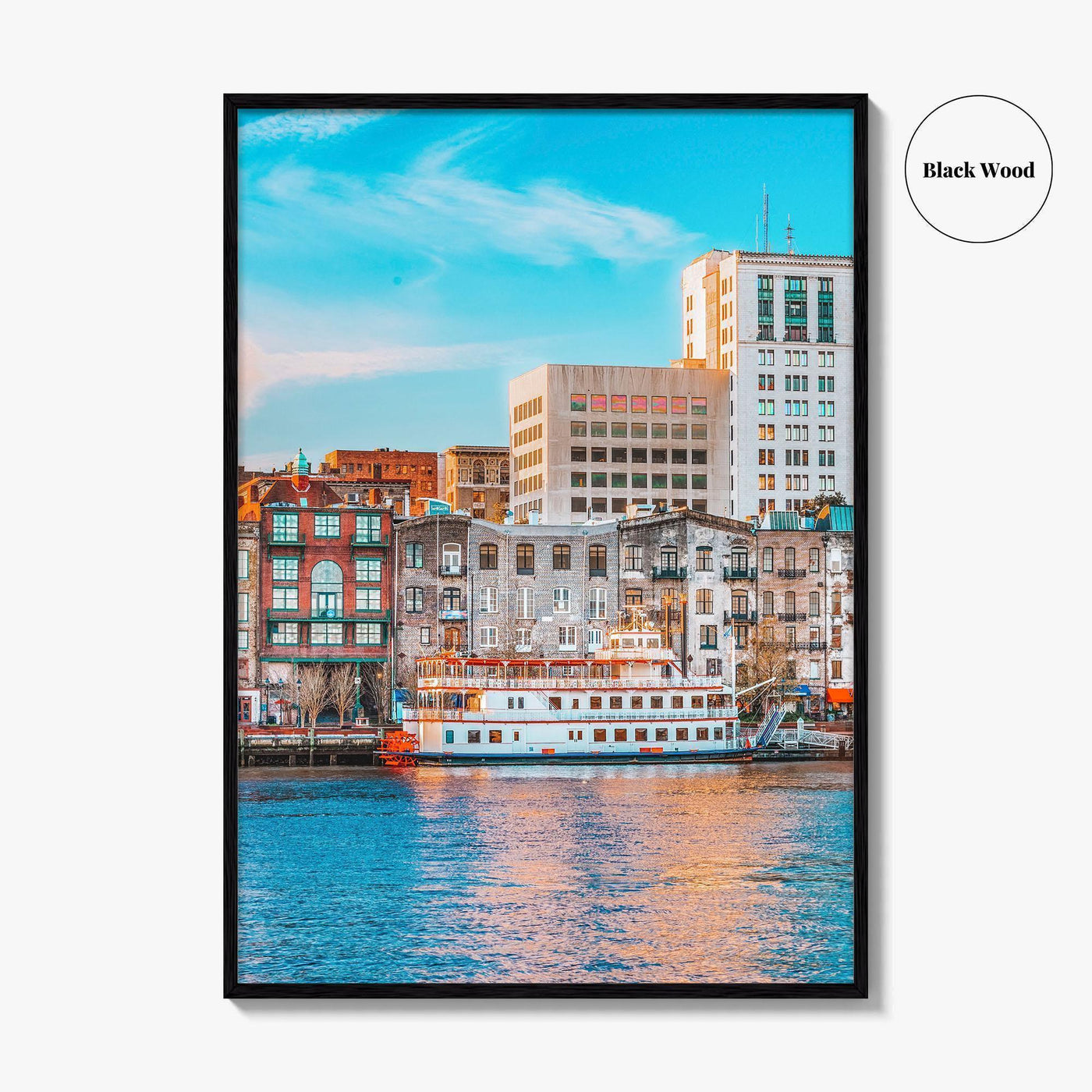 Savannah Skyline Fine Art Photo Print, GA USA Riverfront, Wall Art Poster