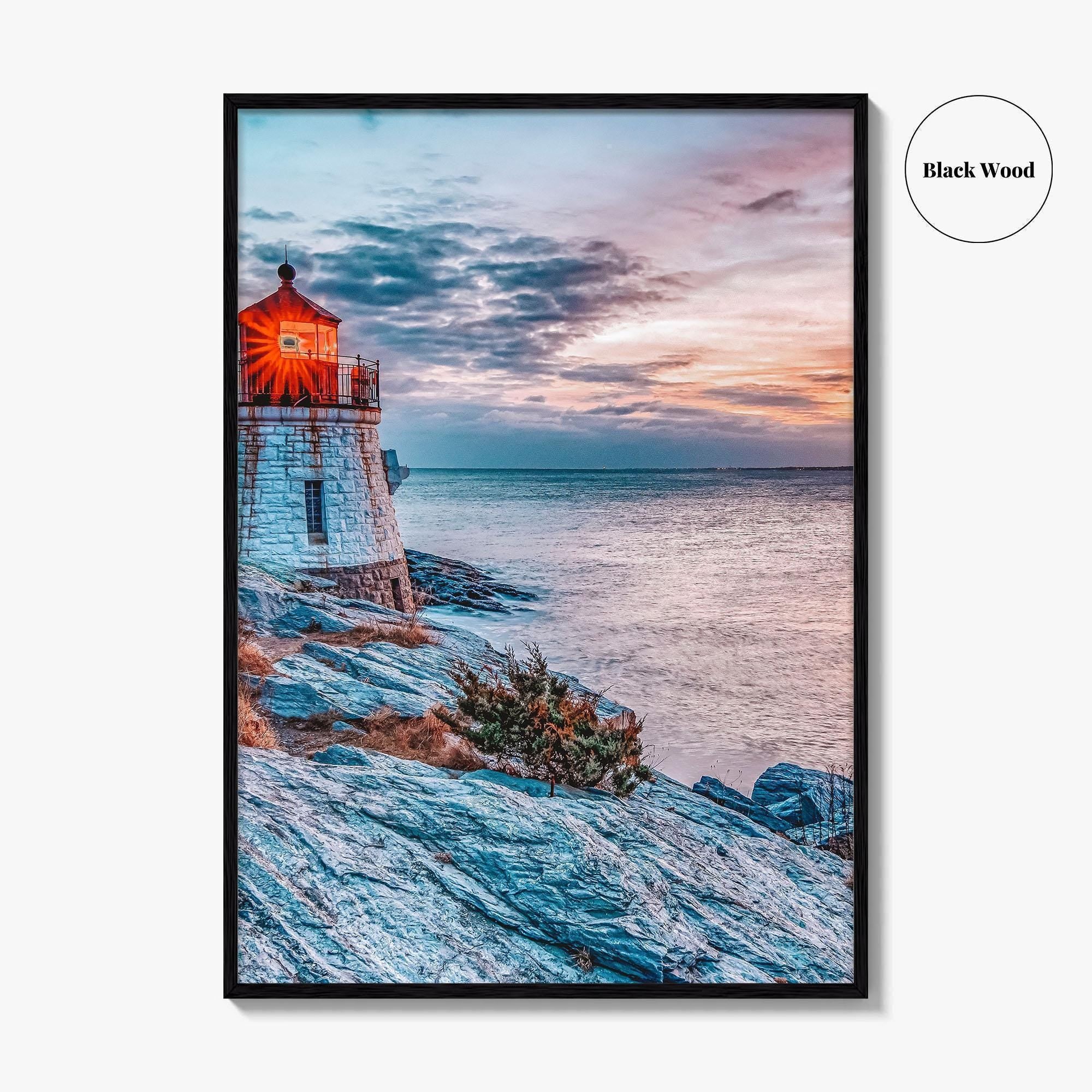 Newport Rhode Island Fine Art Photo Print, Castle Hill Lighthouse Wall Poster, USA