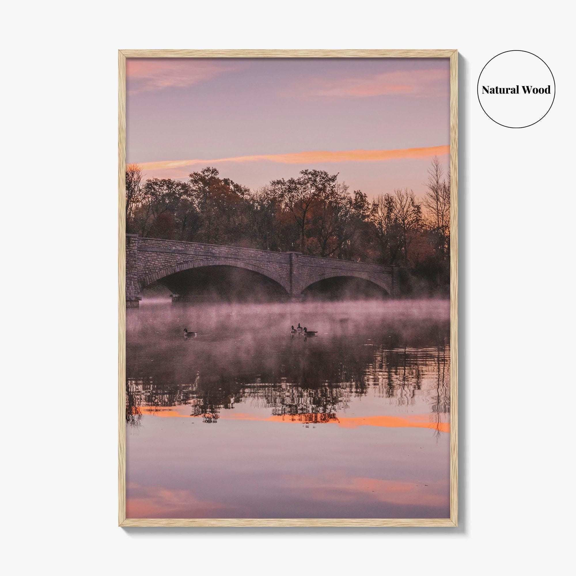 Princeton Fine Art Photo Print, Carnegie Lake Bridge, New Jersey Wall Decor Poster USA