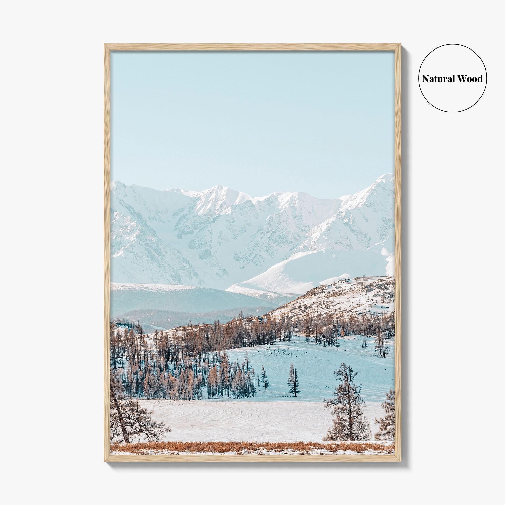 Mongolia Fine Art Photo Print, Altai Mountains, Snowy Steppe, Wall Art Poster