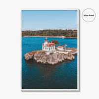 Pomham Rocks Lighthouse Fine Art Photo Print, Narragansett Bay, East Providence RI, Poster, USA
