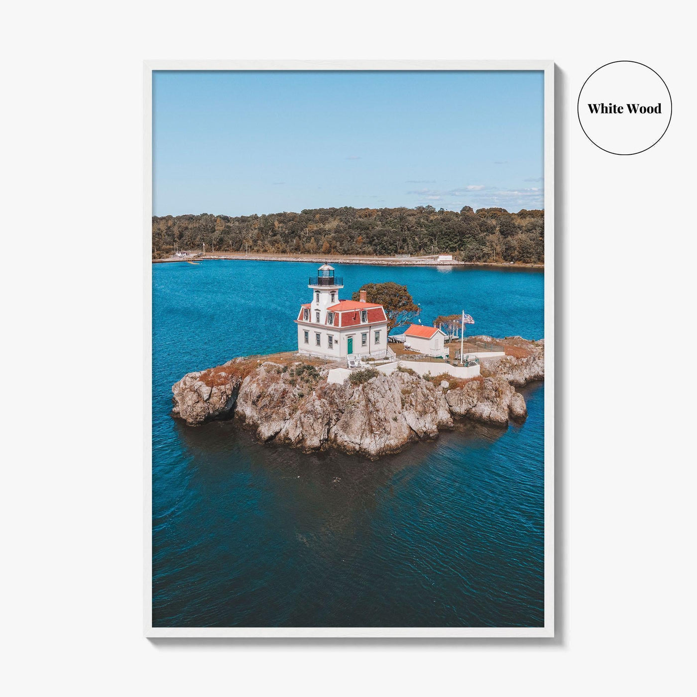 Pomham Rocks Lighthouse Fine Art Photo Print, Narragansett Bay, East Providence RI, Poster, USA