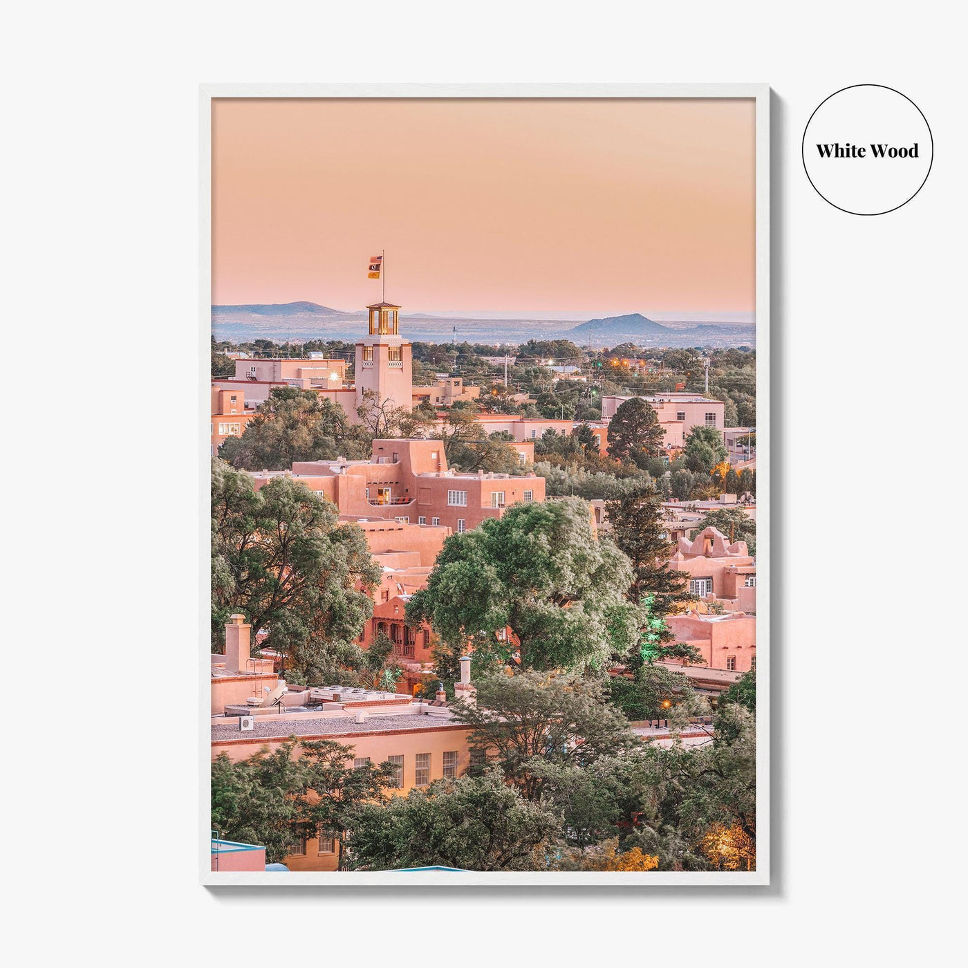 Santa Fe Skyline Fine Art Photo Print, New Mexico USA Downtown, Wall Decor Poster