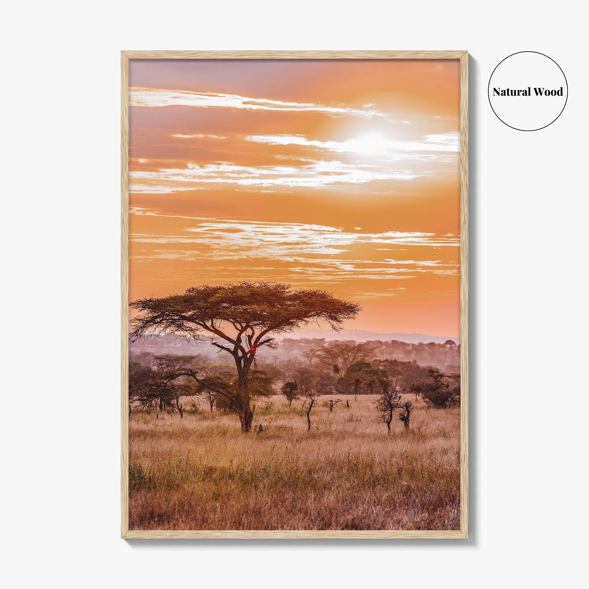 Serengeti Tanzania Fine Art Photo Print, Africa Wall Decor Poster, Safari Savanna, Acacia Trees