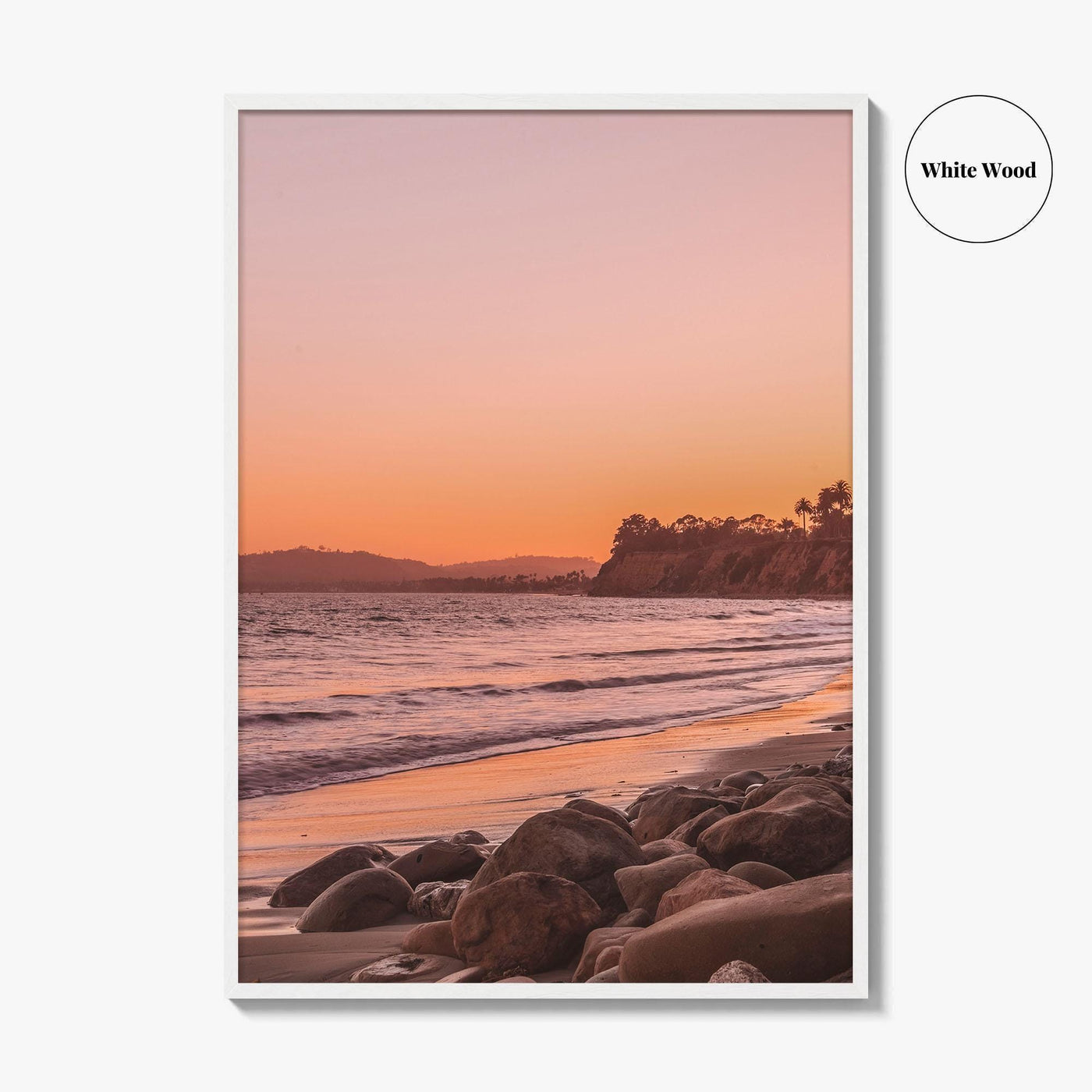 Santa Barbara Pink Fine Art Photo Print, California USA, Coastal Wall Poster